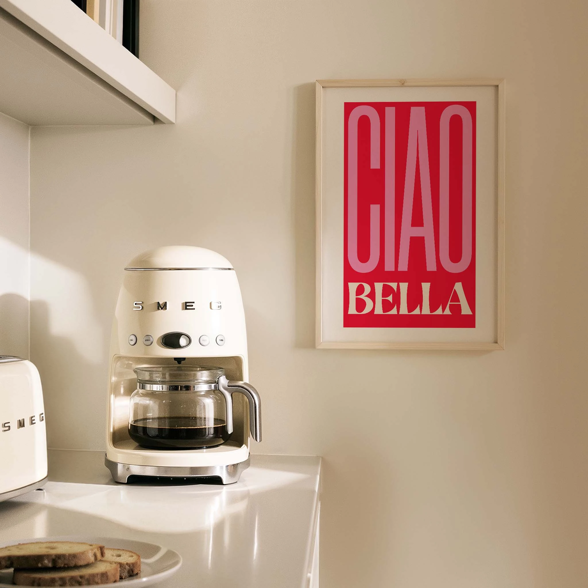 Ciao Bella İtalyan Tipografi Mutfak Duvar Tablosu