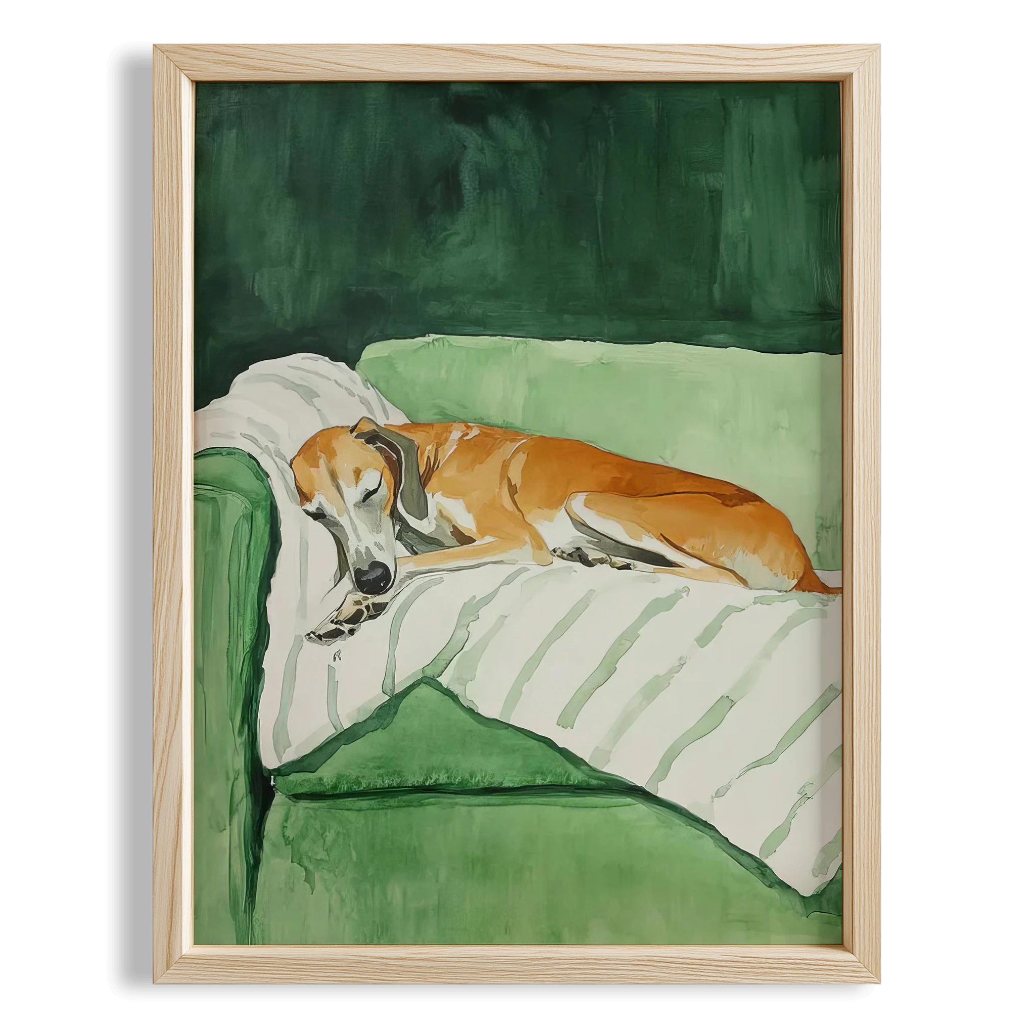 Köpek Portre III - Tazı Çizgili Zümrüt