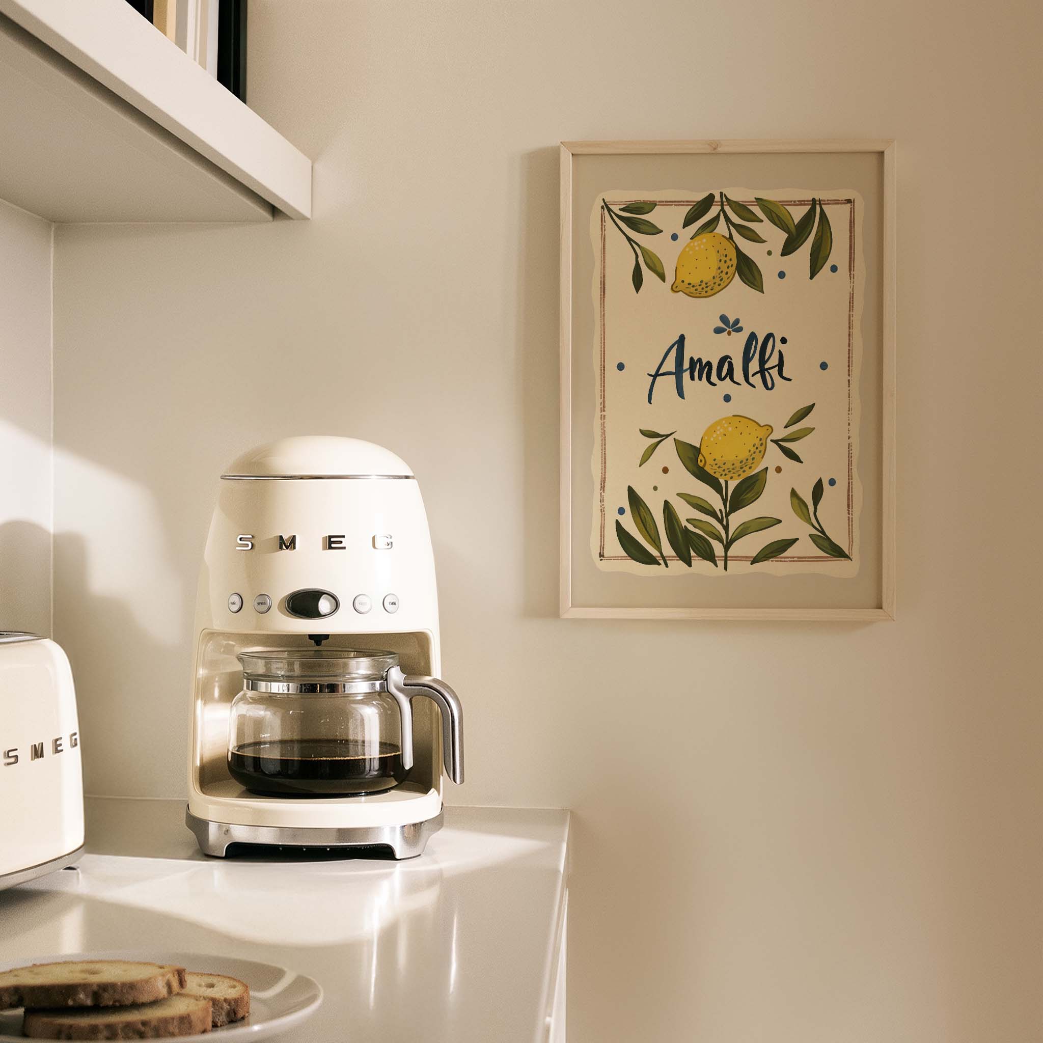 Amalfi & Positano Limonlar İtalyanca Tipografi Mutfak Duvar Tablosu IV