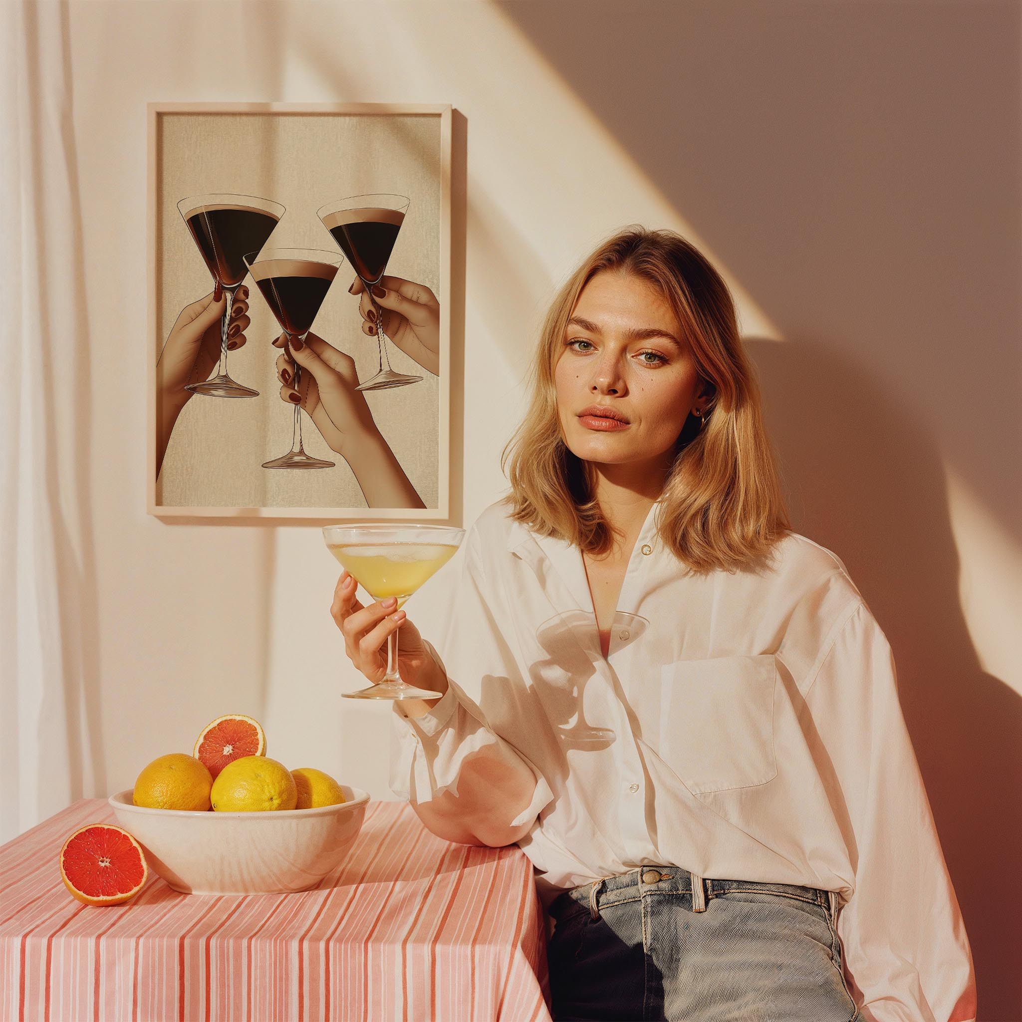 Şerefe Maximalist Kokteyller Mutfak Duvar Tablosu