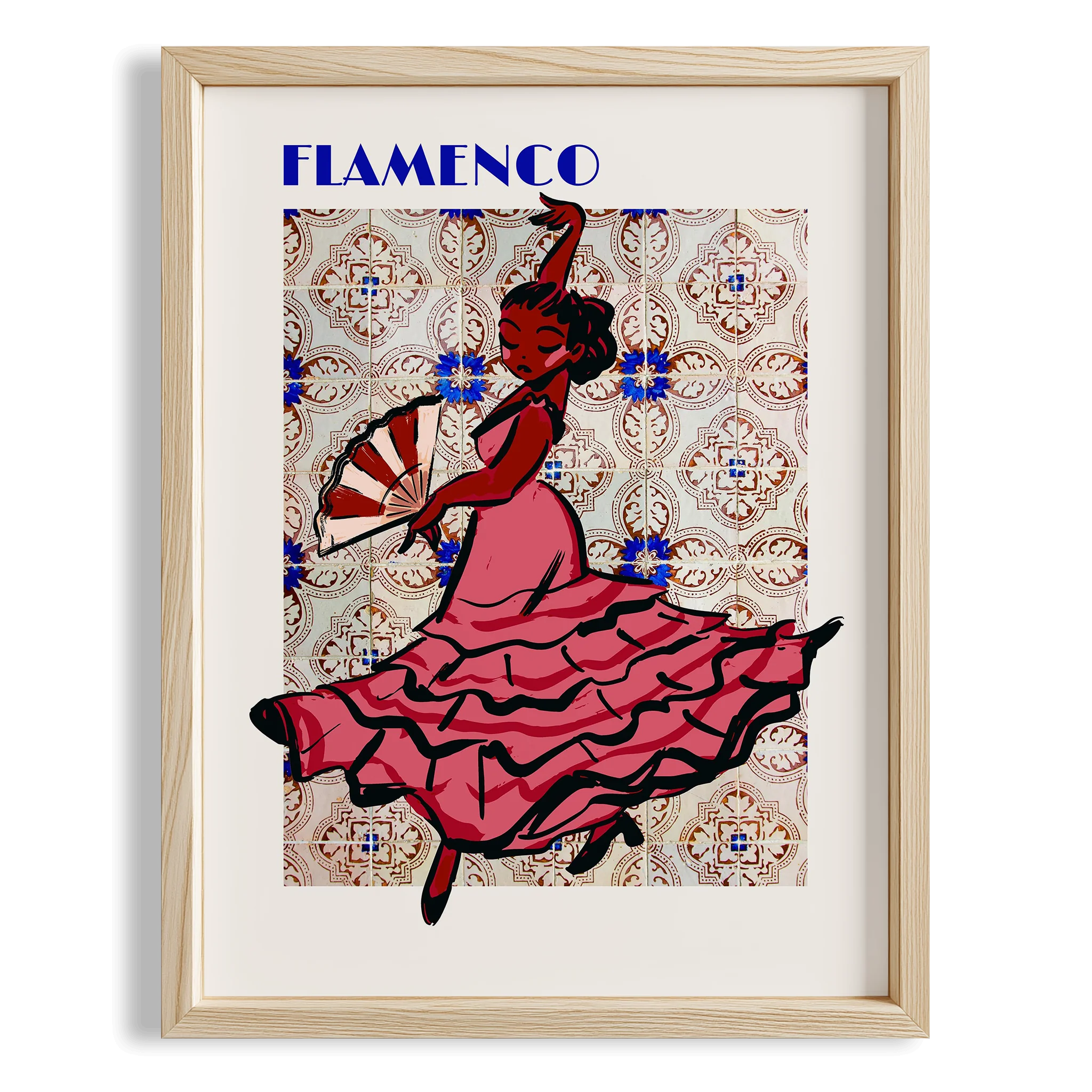 Flamenco Seramik Desen IV Akdeniz İspanya Koleksiyonu Mutfak Duvar Tablosu