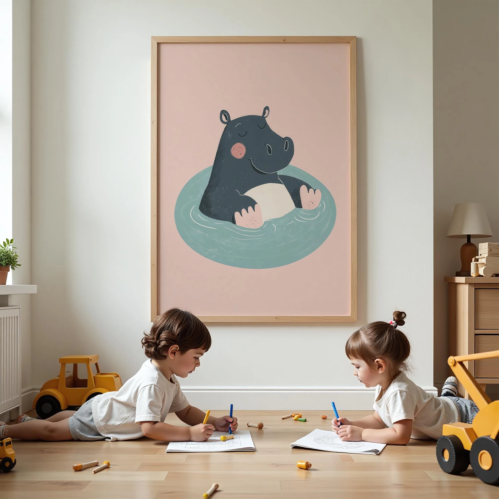 Yüzen Gergedan - Pembe Fon