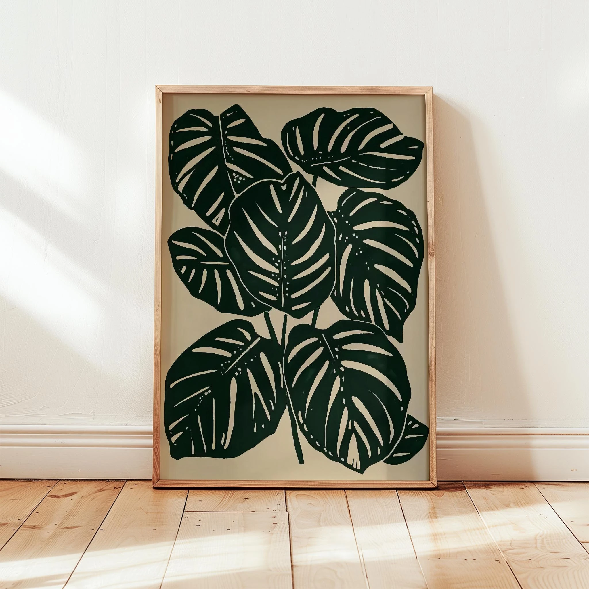 Tropik Yapraklar II - Siyah Bej