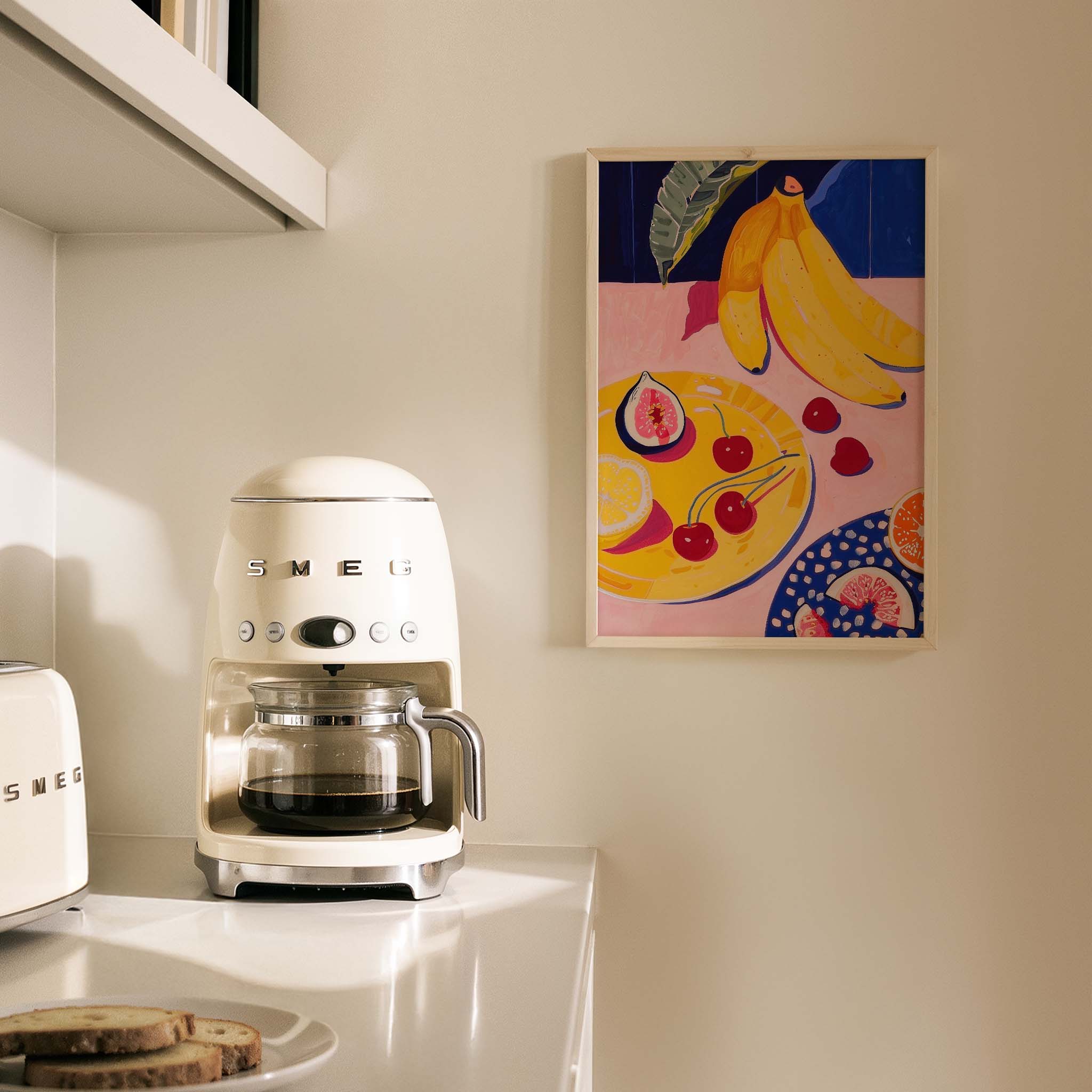 Tropikal Meyve Sofrası Yağlı Boya Mutfak Duvar Tablosu