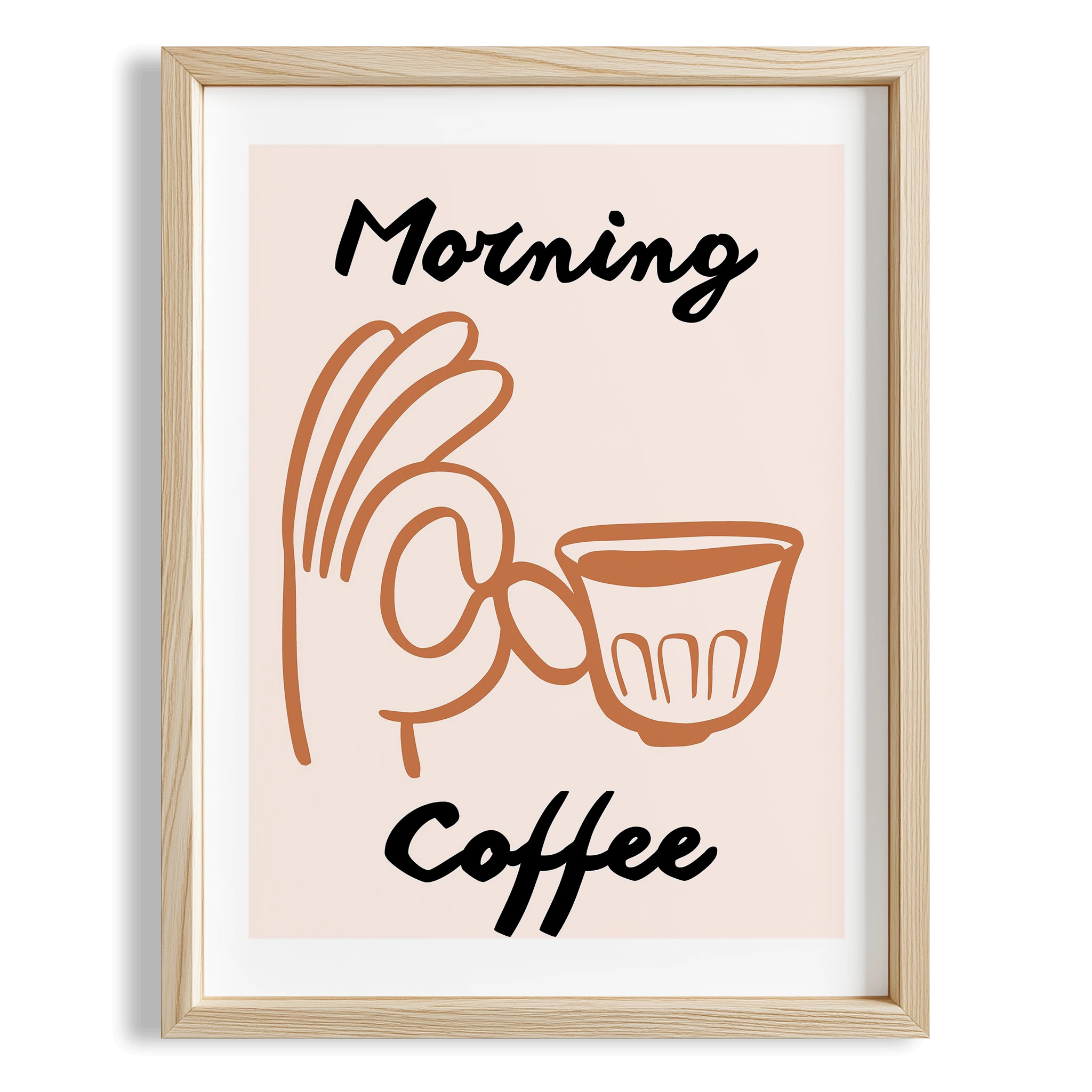 Sabah Kahvesi Minimal Çizimler Mutfak Duvar Tablosu