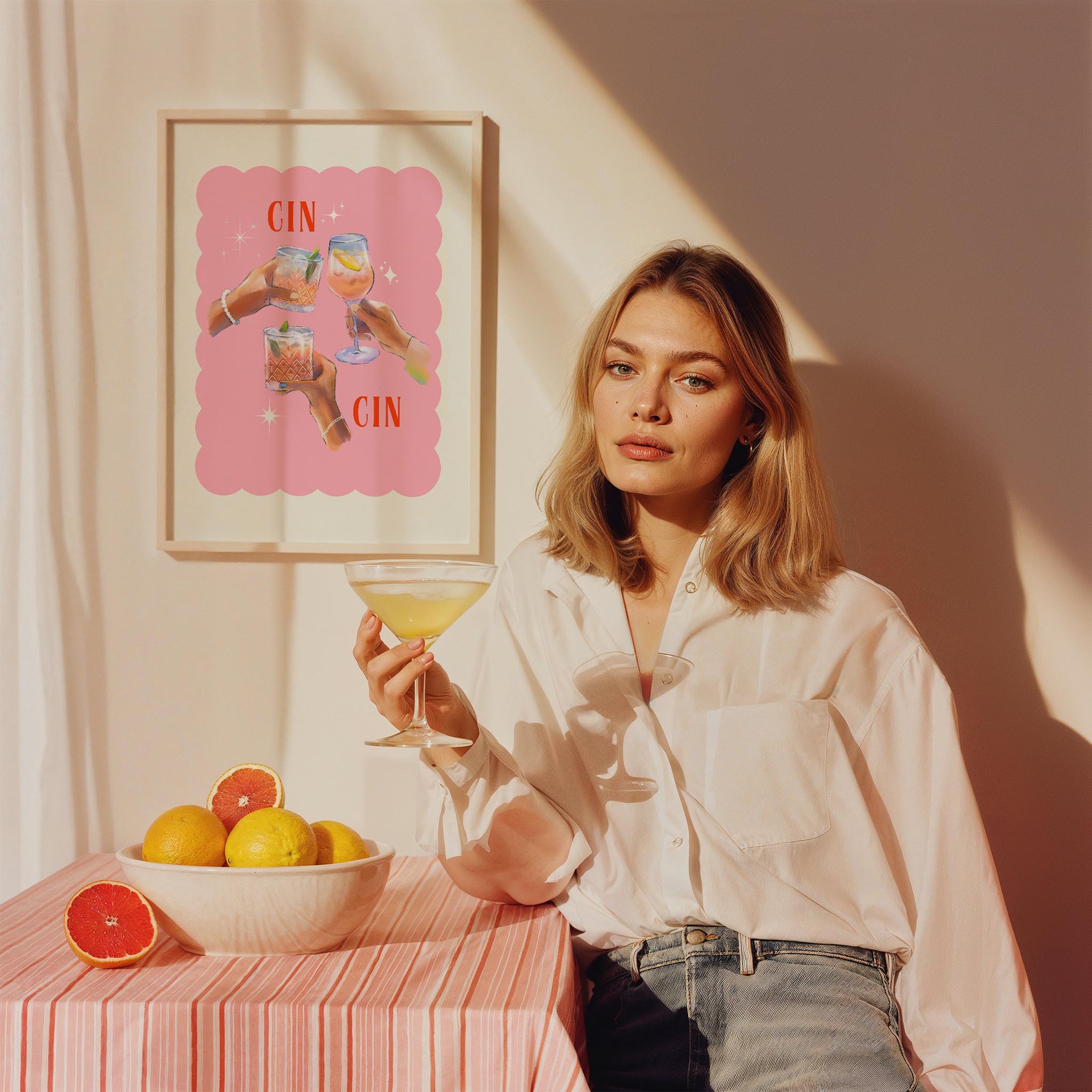 Cin Cin Şerefe Kokteyller Mutfak Duvar Tablosu