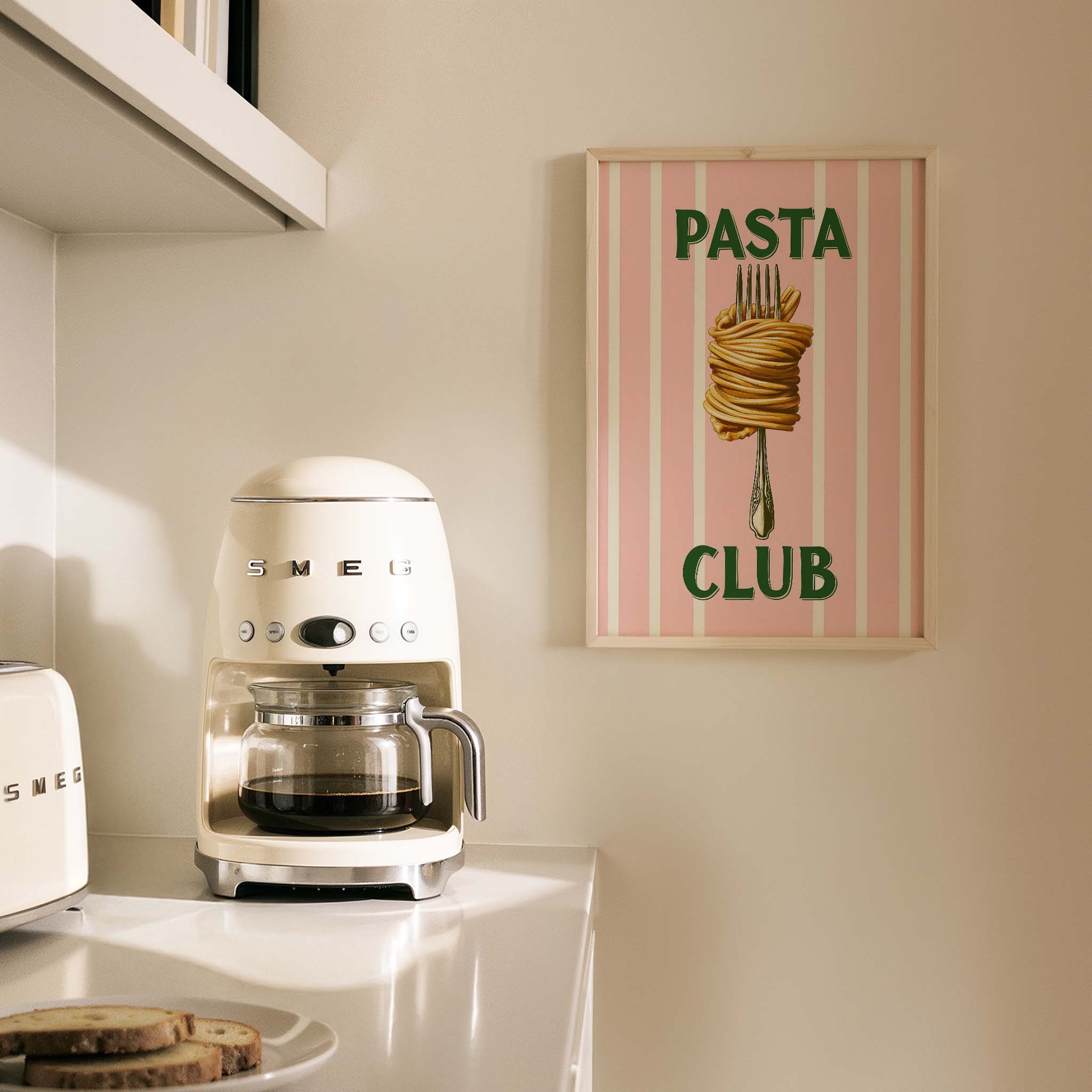 Pasta Club İtalyanca Tipografi Mutfak Duvar Tablosu