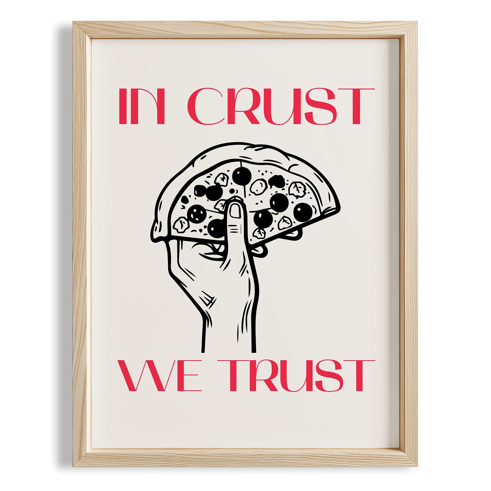 Pizza Dilimi Tipografi Mutfak Duvar Tablosu