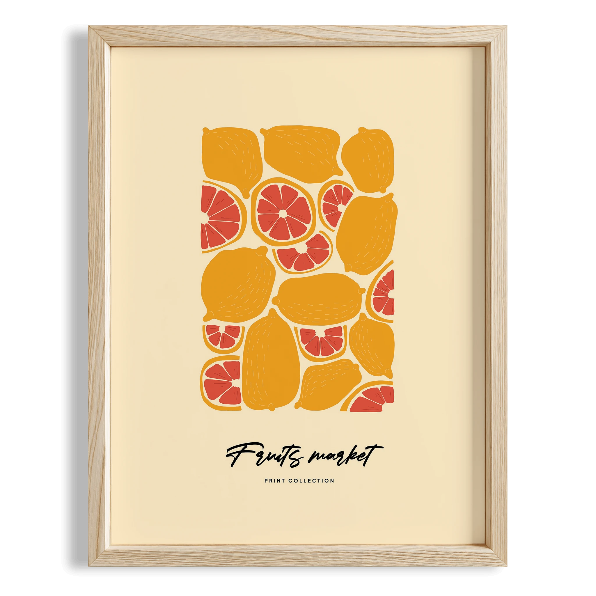 Kan Portakalı Fruits Market Meyveler Mutfak Duvar Tablosu