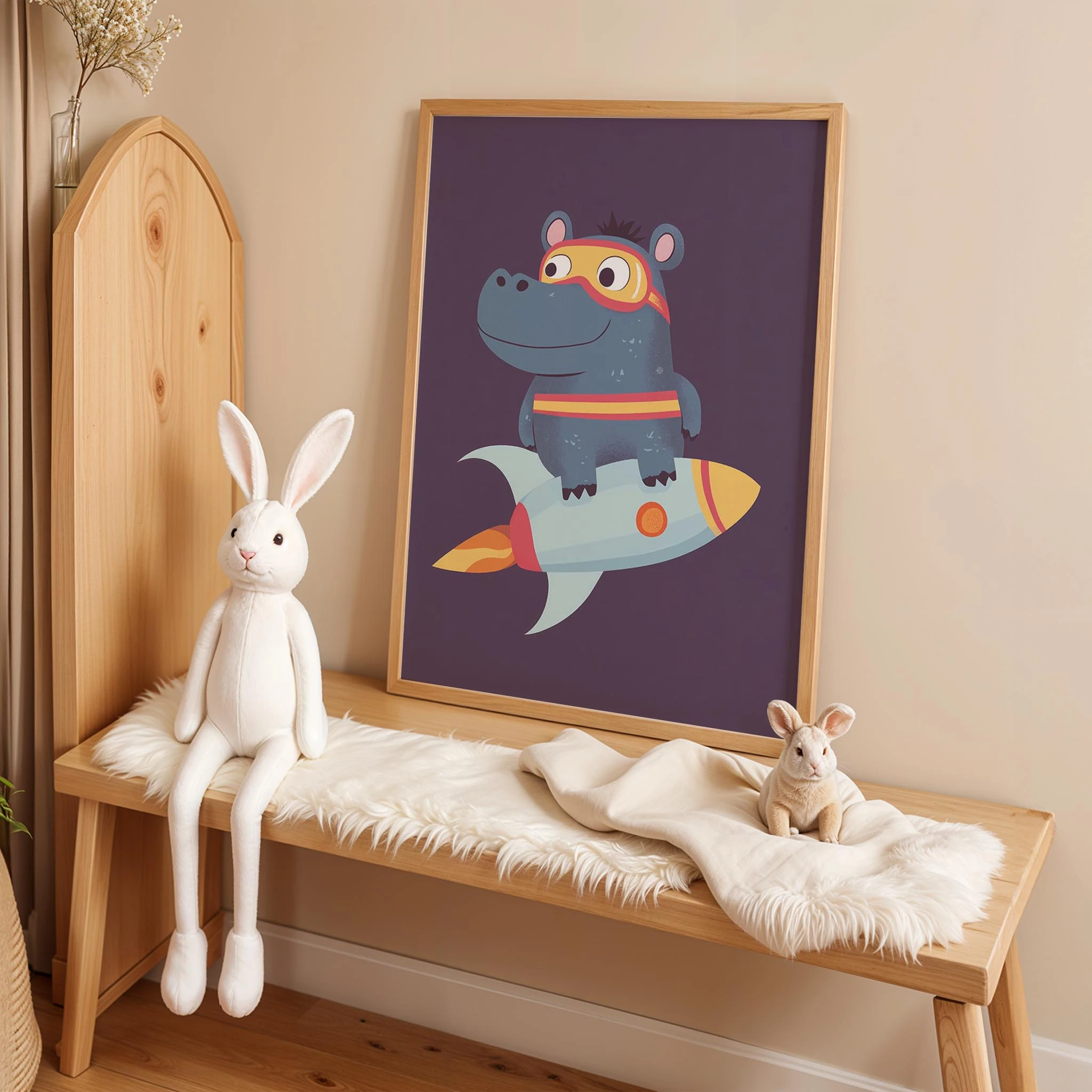 Roketli Süper Su Aygırı - Mor Fon