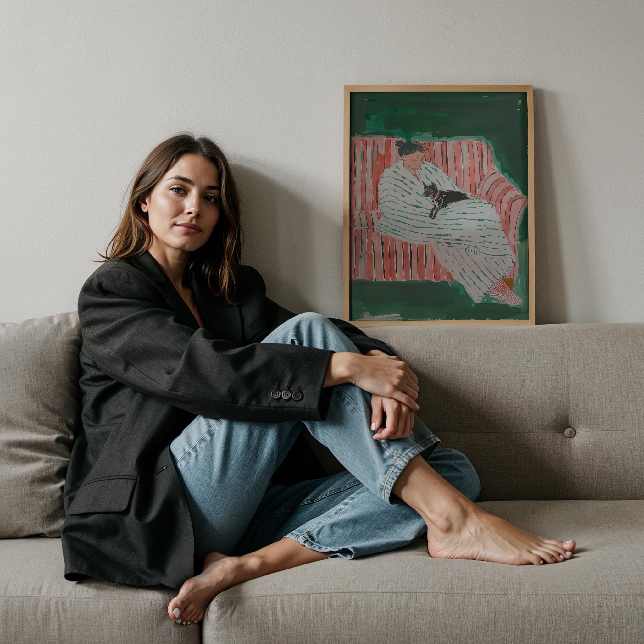 Kadın ve Köpek I - Çizgili Dinlenme