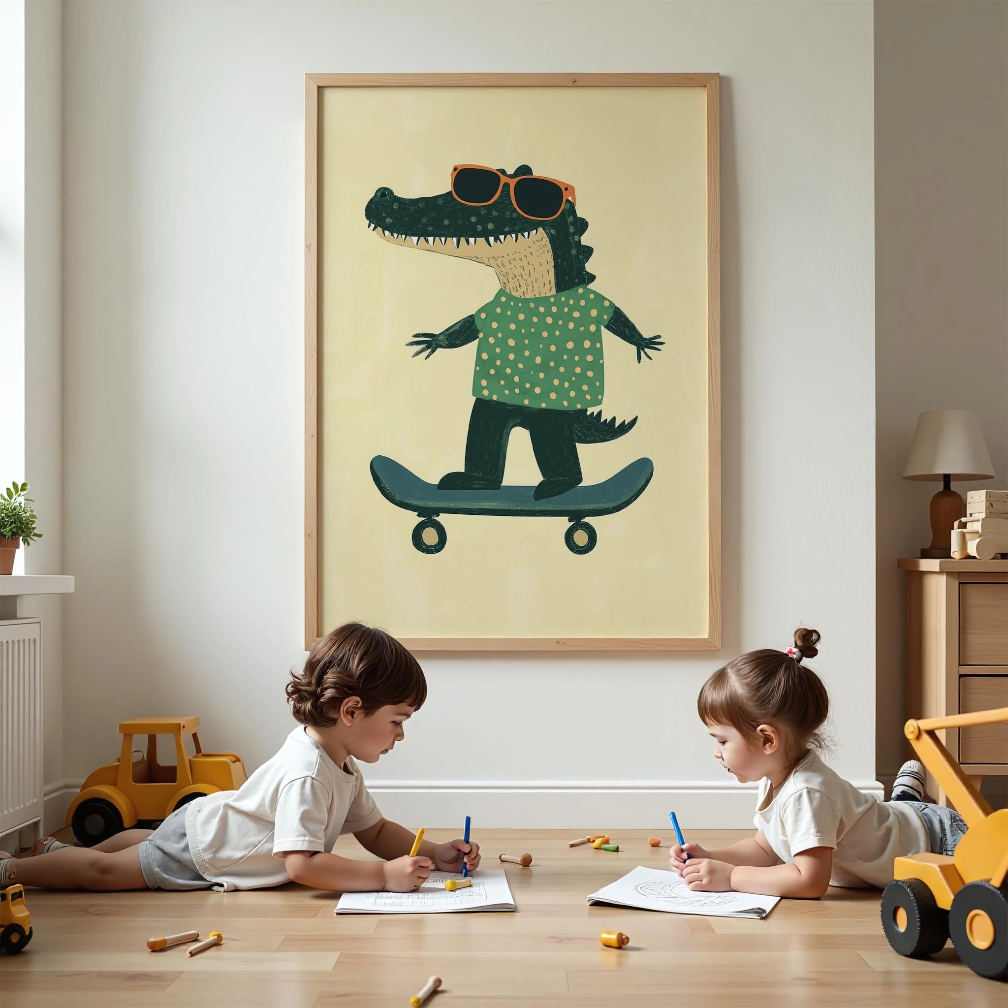 Kaykaycı Timsah - Krem Fon