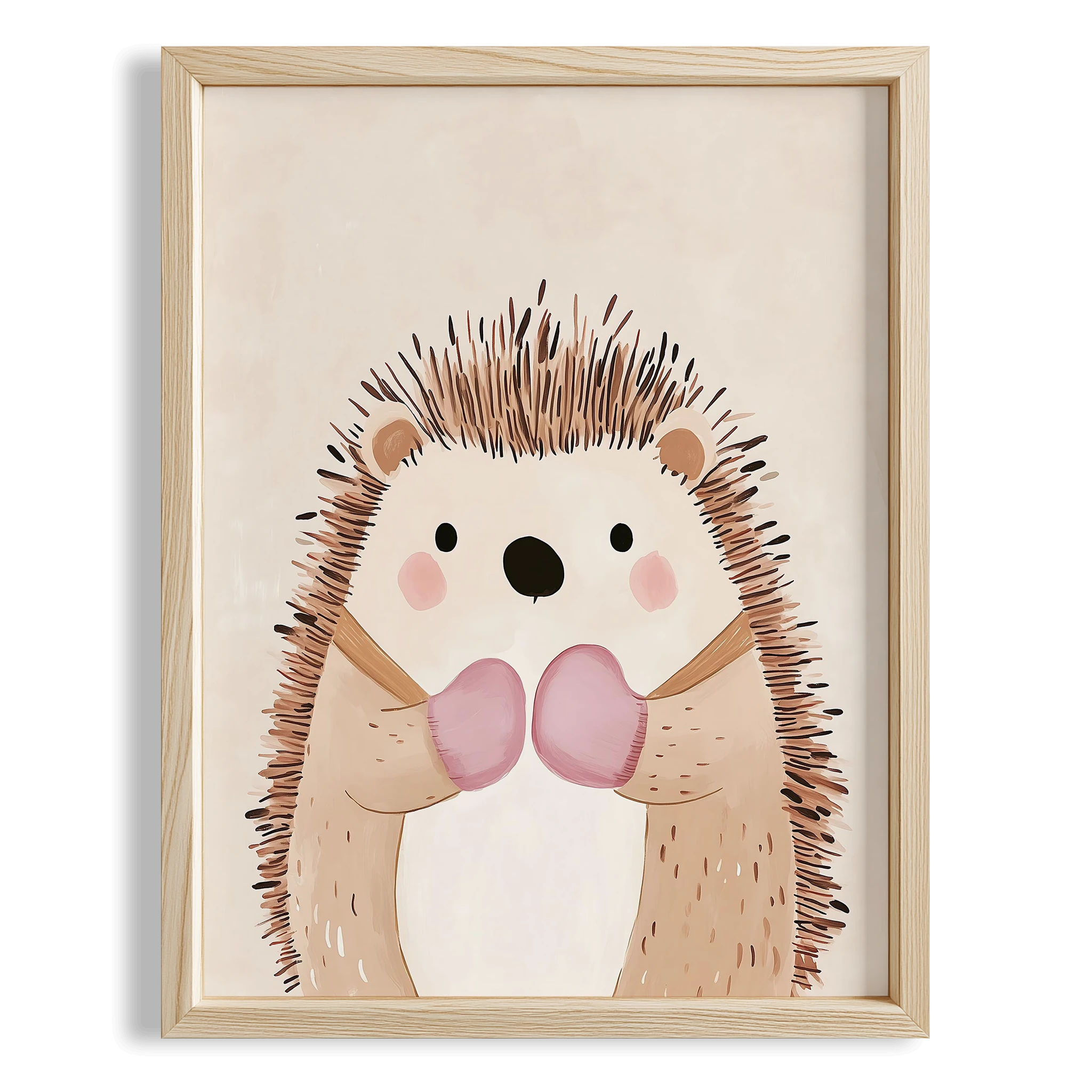 Sevimli Kirpi Bohem Kız Çocuk Odası Ahşap Tablo