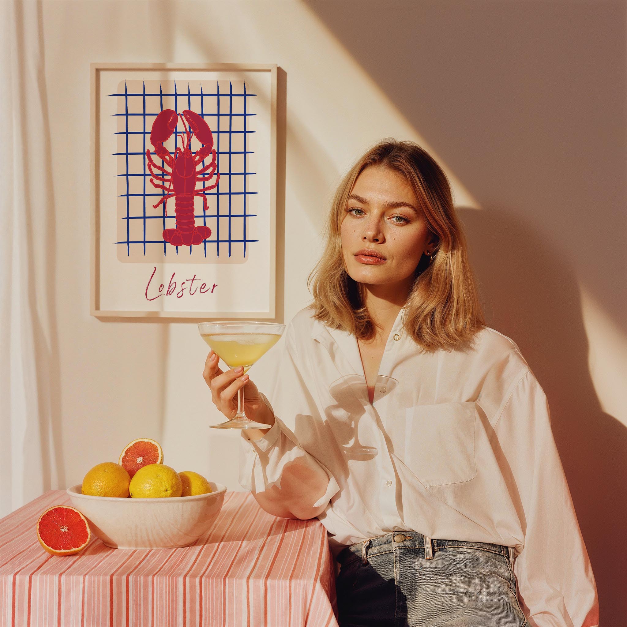 Istakoz Akdeniz İtalya Koleksiyonu Mutfak Duvar Tablosu