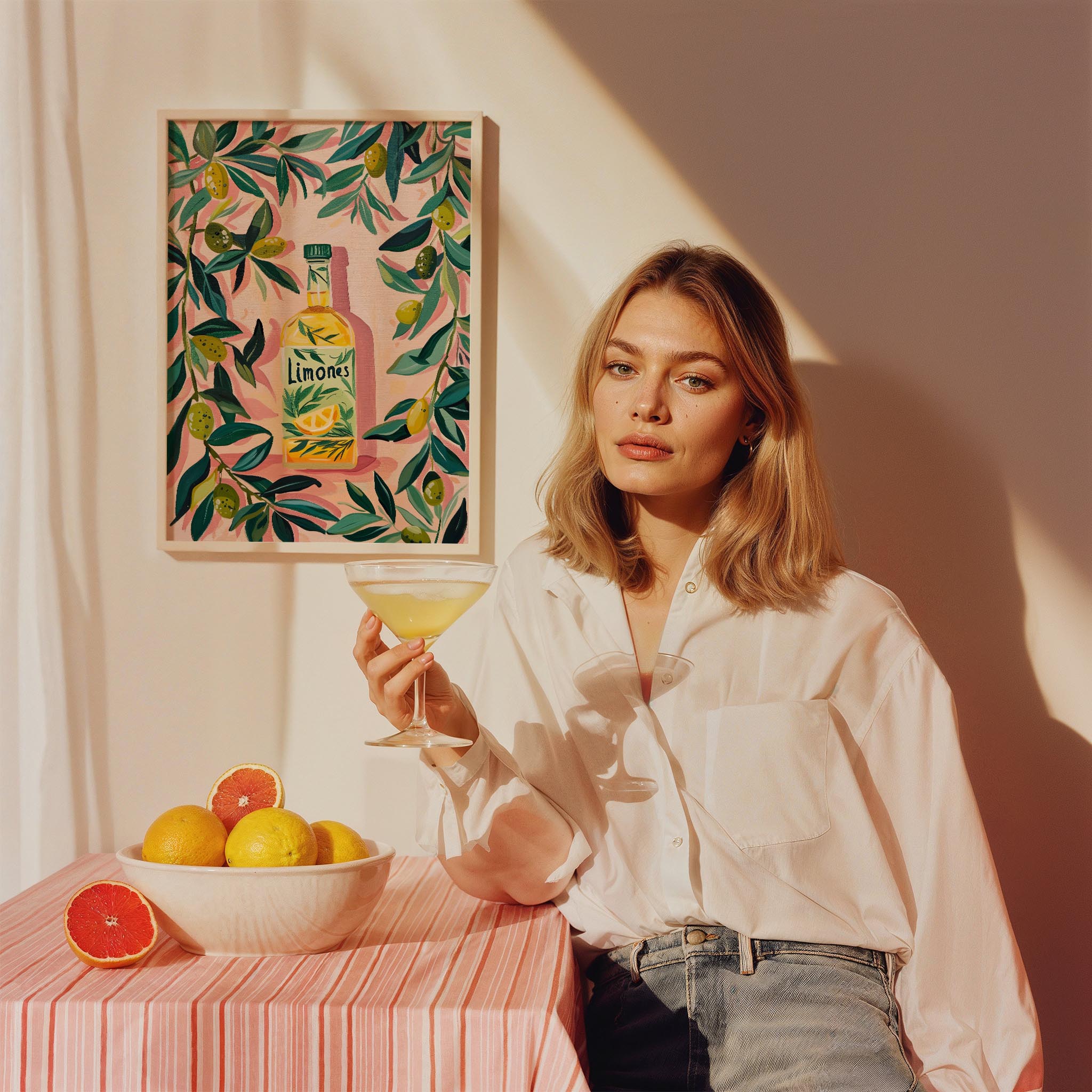 Limoncello Şişesi Akdeniz İtalya Koleksiyonu Mutfak Duvar Tablosu