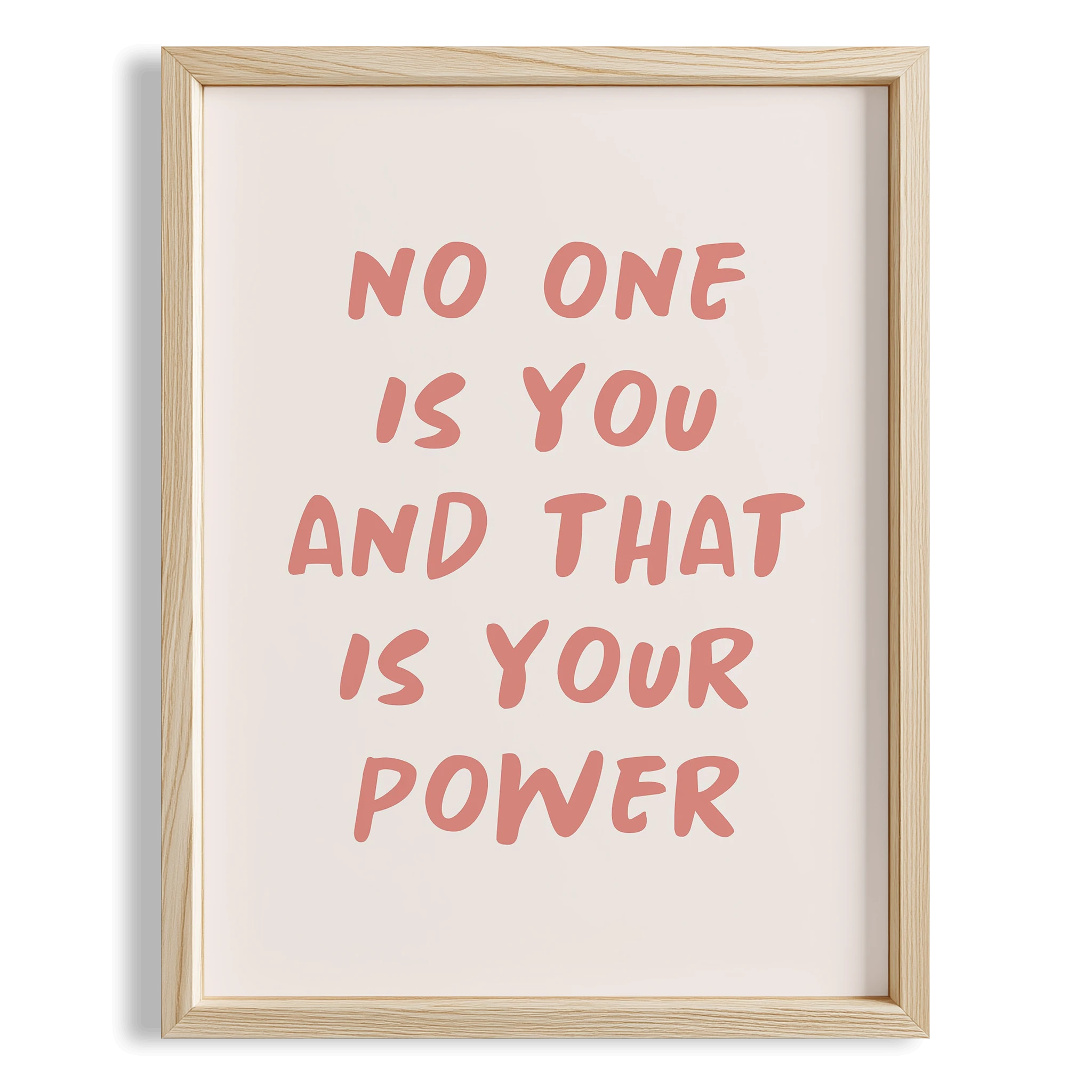 Hiç Kimse Sen Değil Tipografi Kız Çocuk Odası Ahşap Tablo