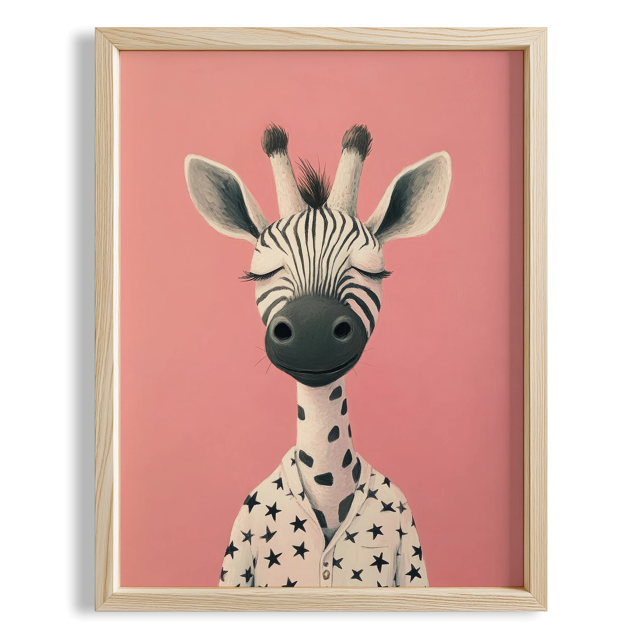 Pijamalı Uykucu Zebra - Pembe Fon