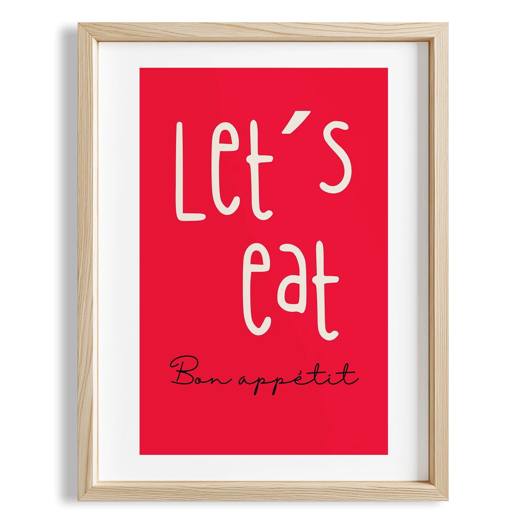 Let’s Eat Bon Appétit Tipografi Mutfak Duvar Tablosu II