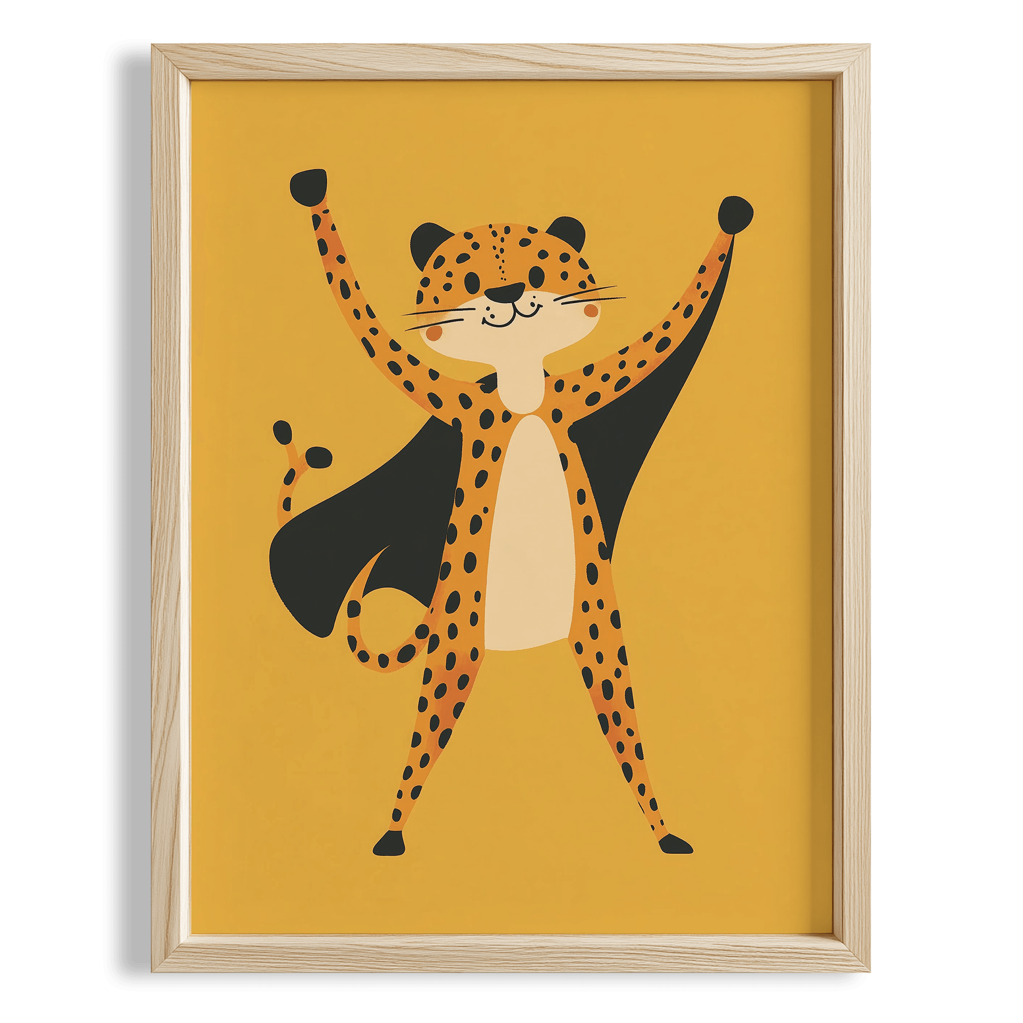 Süper Kahraman Leopar - Sarı Fon