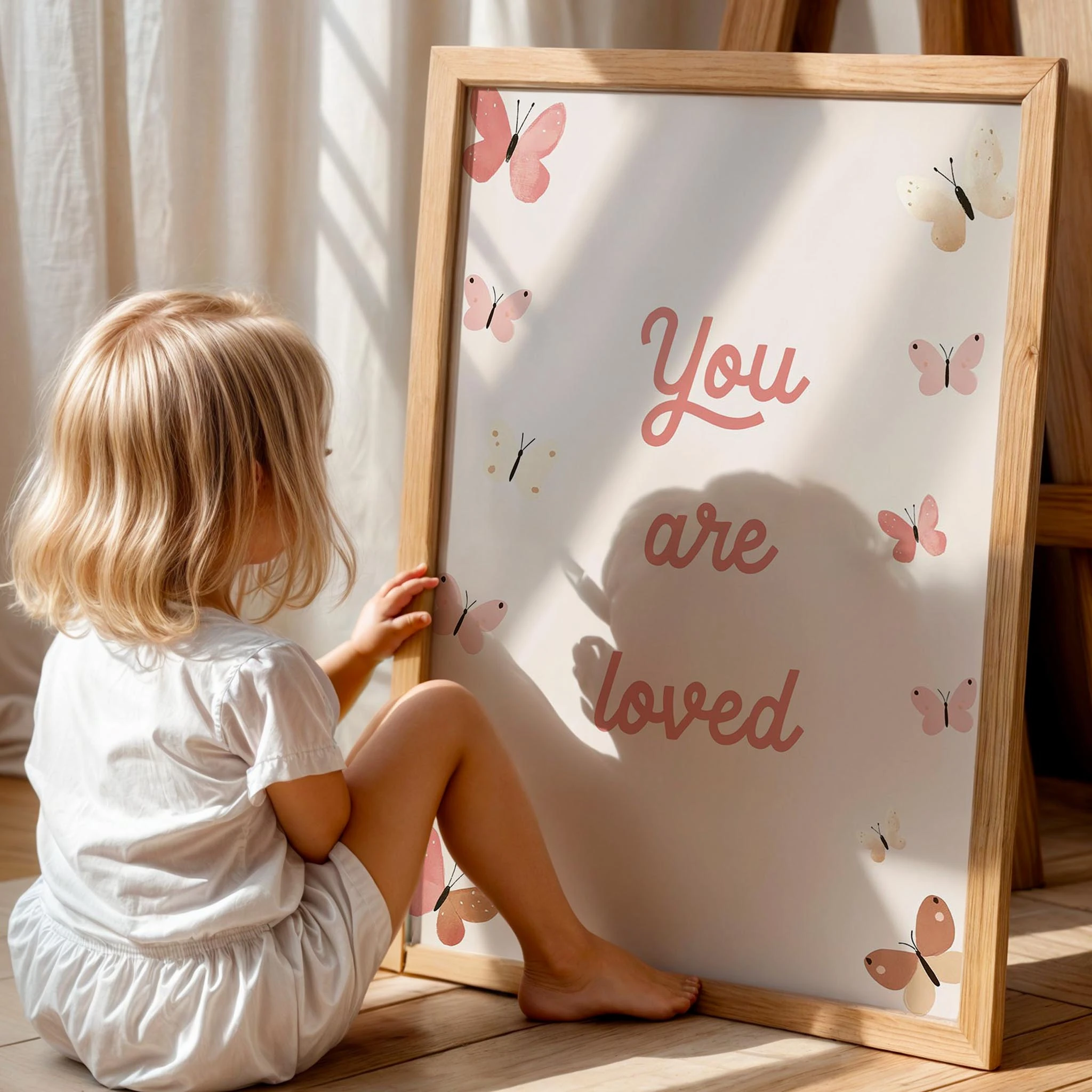 Seviliyorsun Tipografi Kız Çocuk Odası Ahşap Tablo