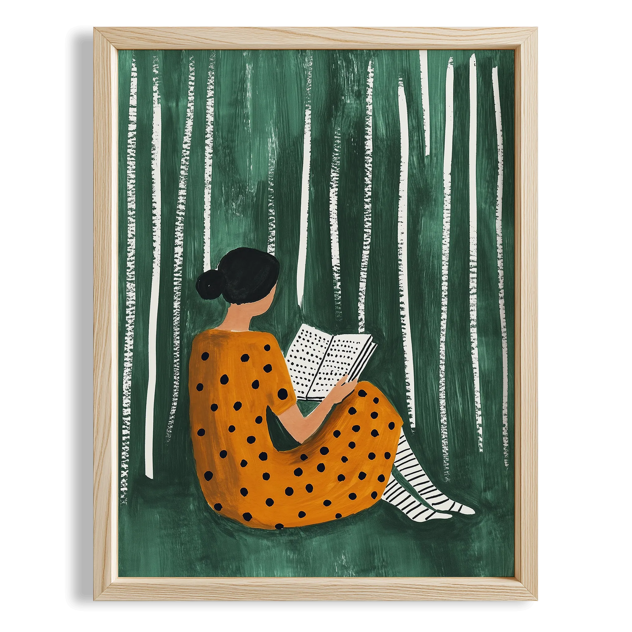 Kadın Portre XXX - Kitap Okuyan Zümrüt