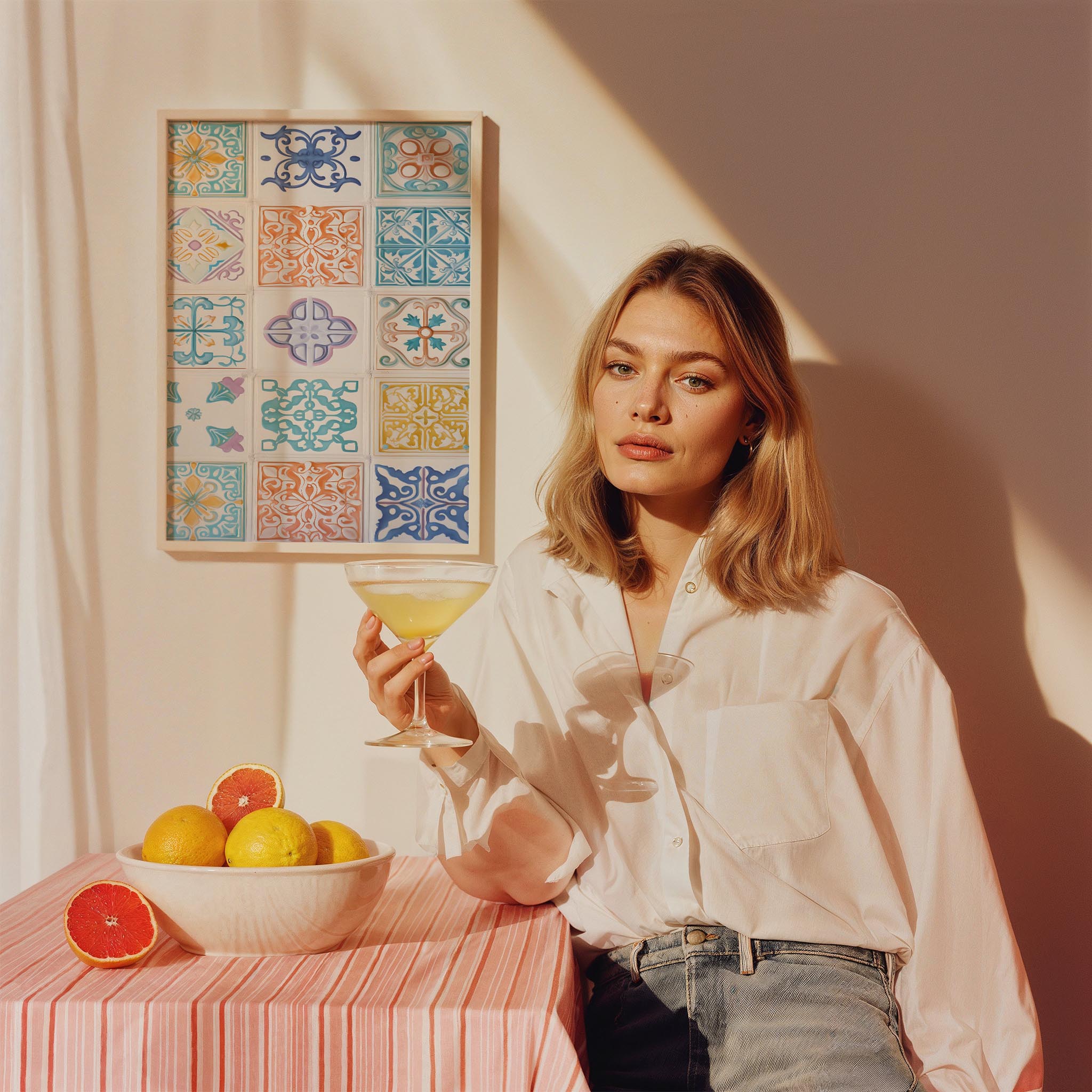 Akdeniz Seramik Deseni II Mutfak Duvar Tablosu