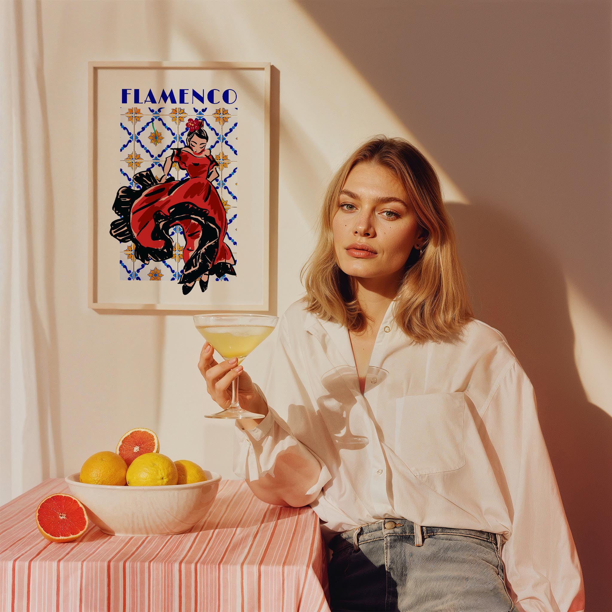 Flamenco Seramik Desen V Akdeniz İspanya Koleksiyonu Mutfak Duvar Tablosu II