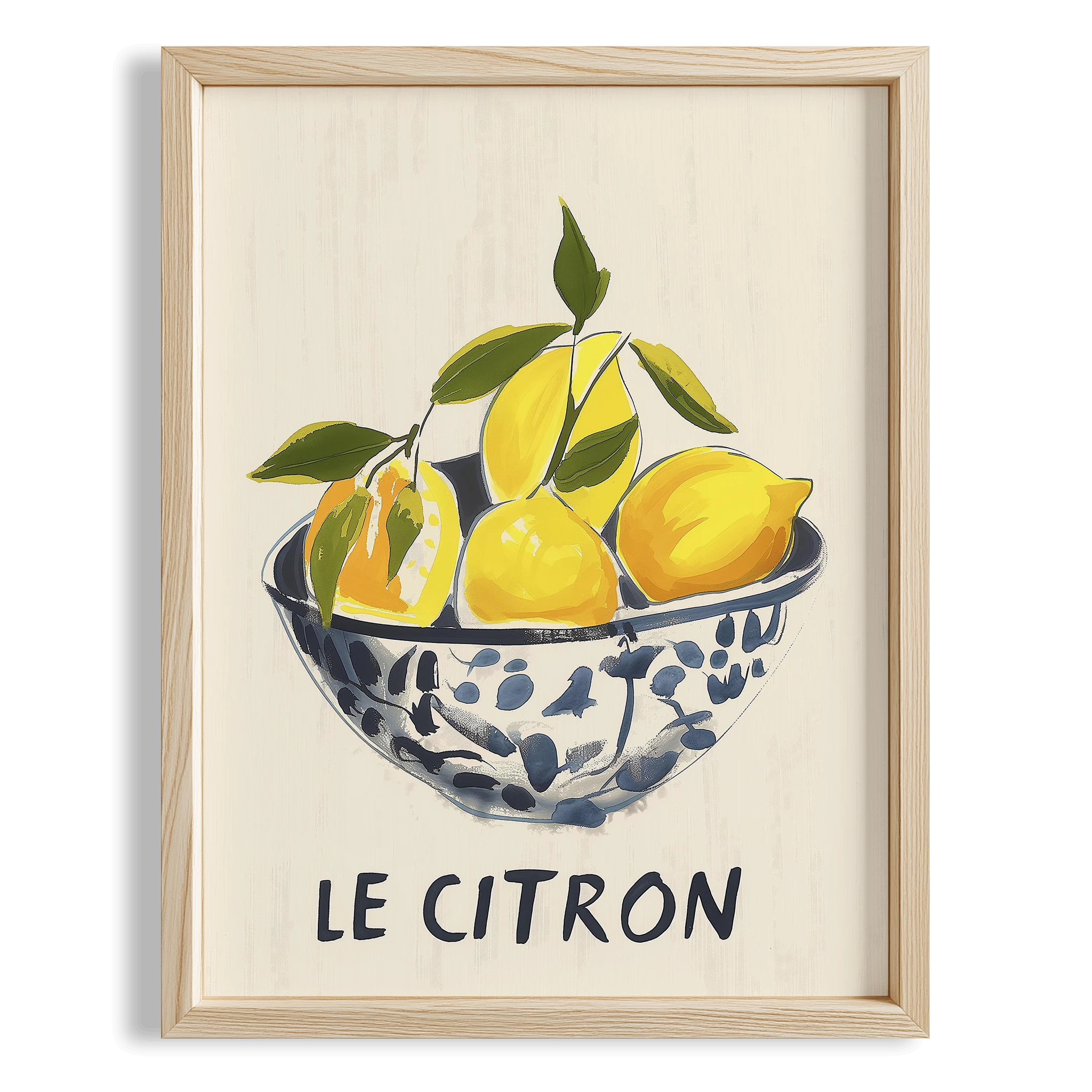 Le Citron Limonlar Mavi Kase İtalya Koleksiyonu Mutfak Duvar Tablosu