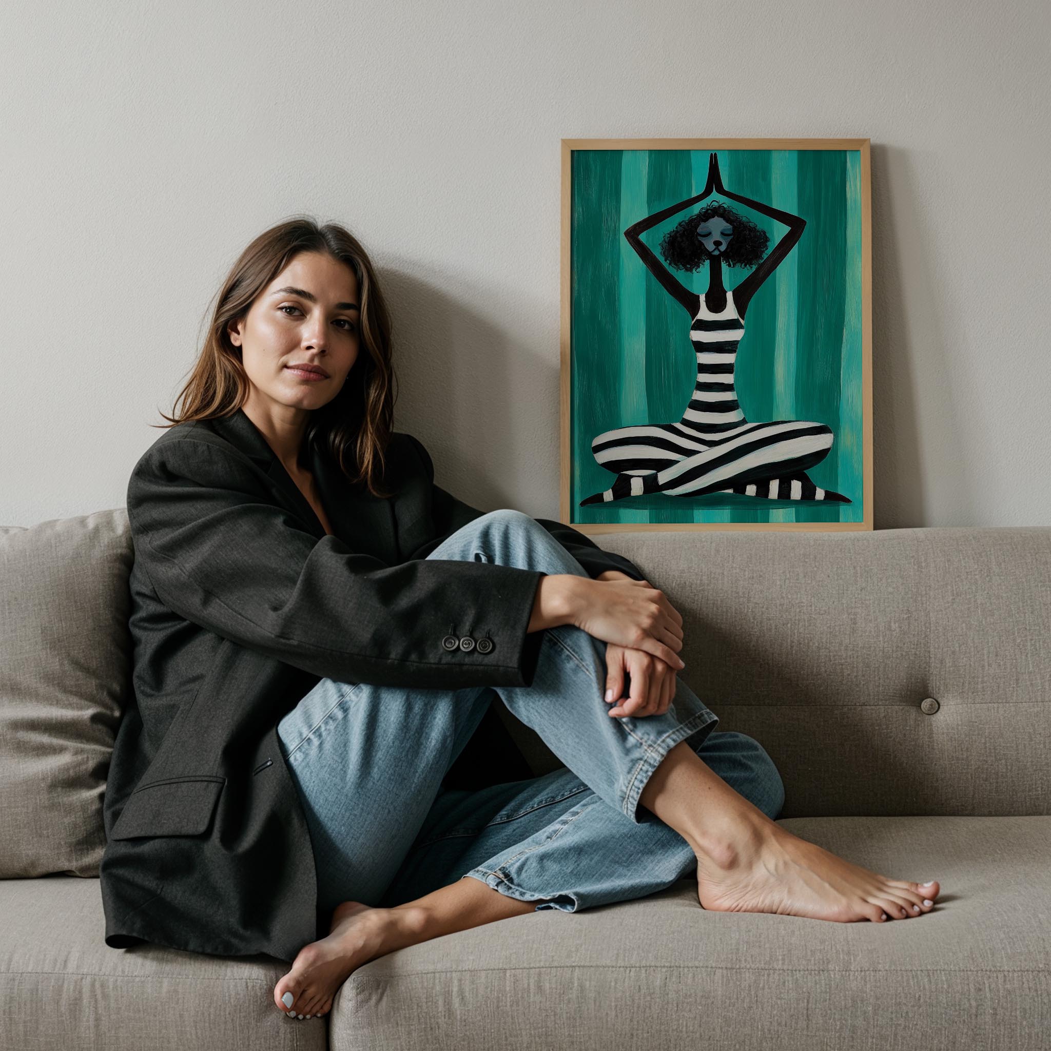 Çizgili Poddle Köpek I - Yoga