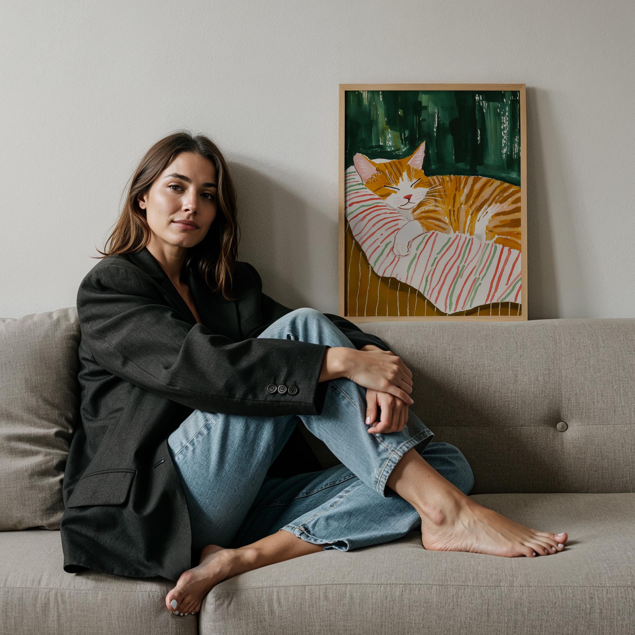 Kedi Portre XVI - Sarman Çizgili Zümrüt