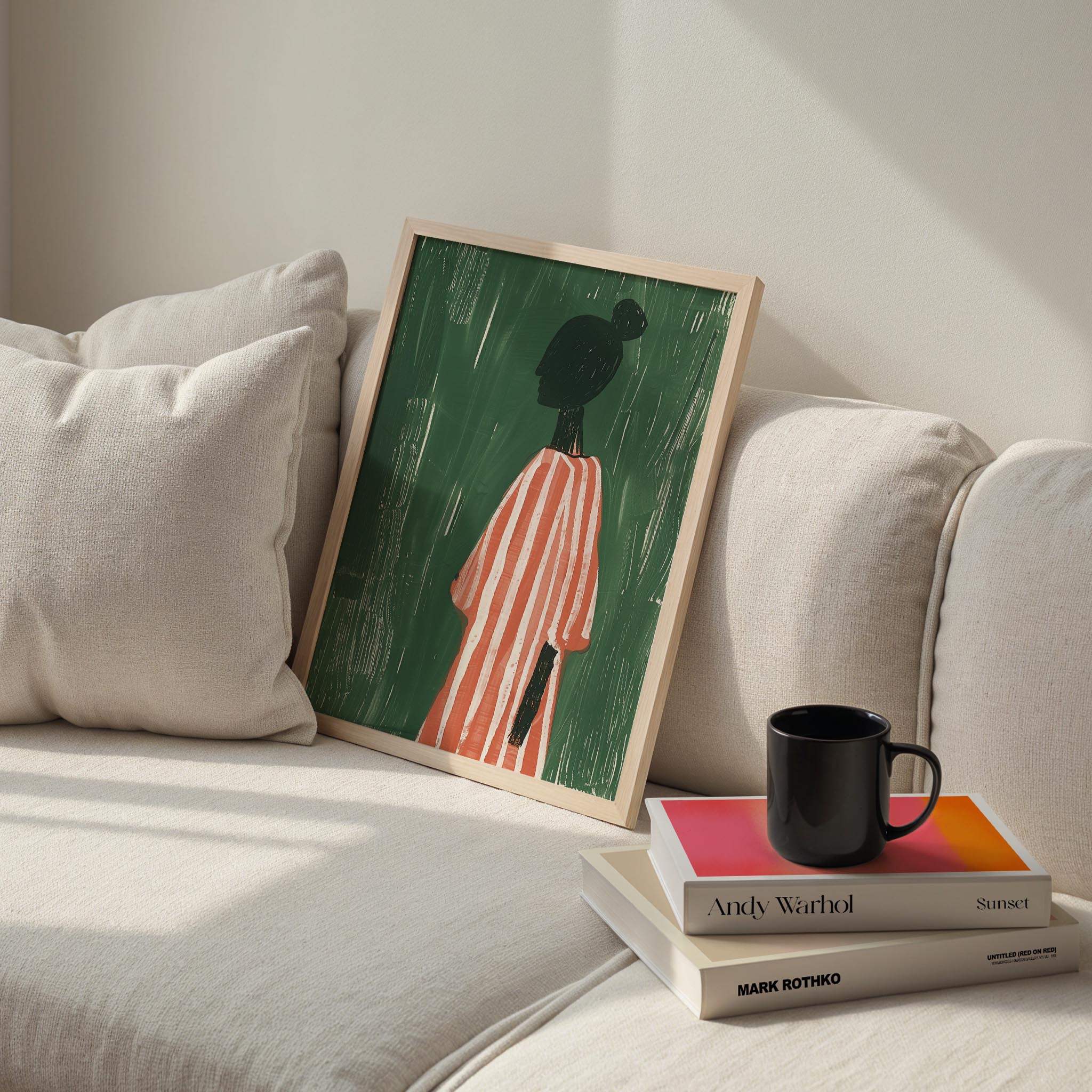 Soyut İnsan Portresi IV - Pembe Çizgili