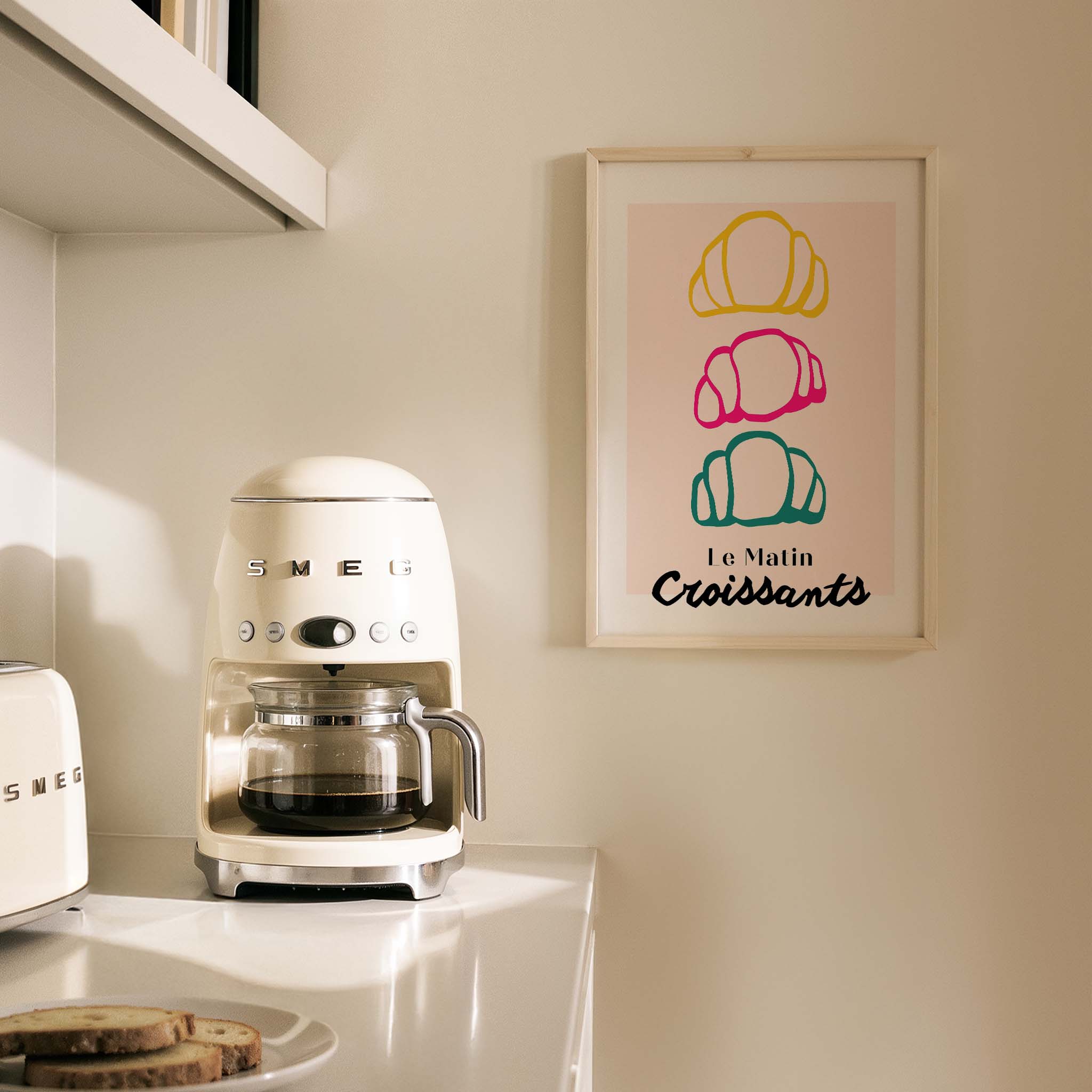 Le Matin Croissants Fransız Sabah Koleksiyonu Mutfak Duvar Tablosu II