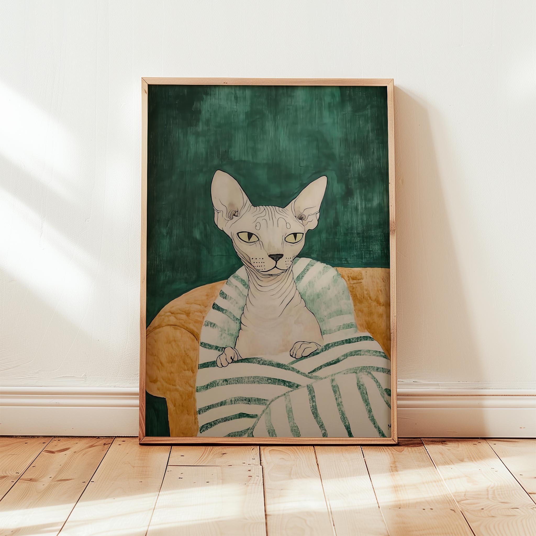 Kedi Portre VIII - Sfenks Zümrüt Çizgili