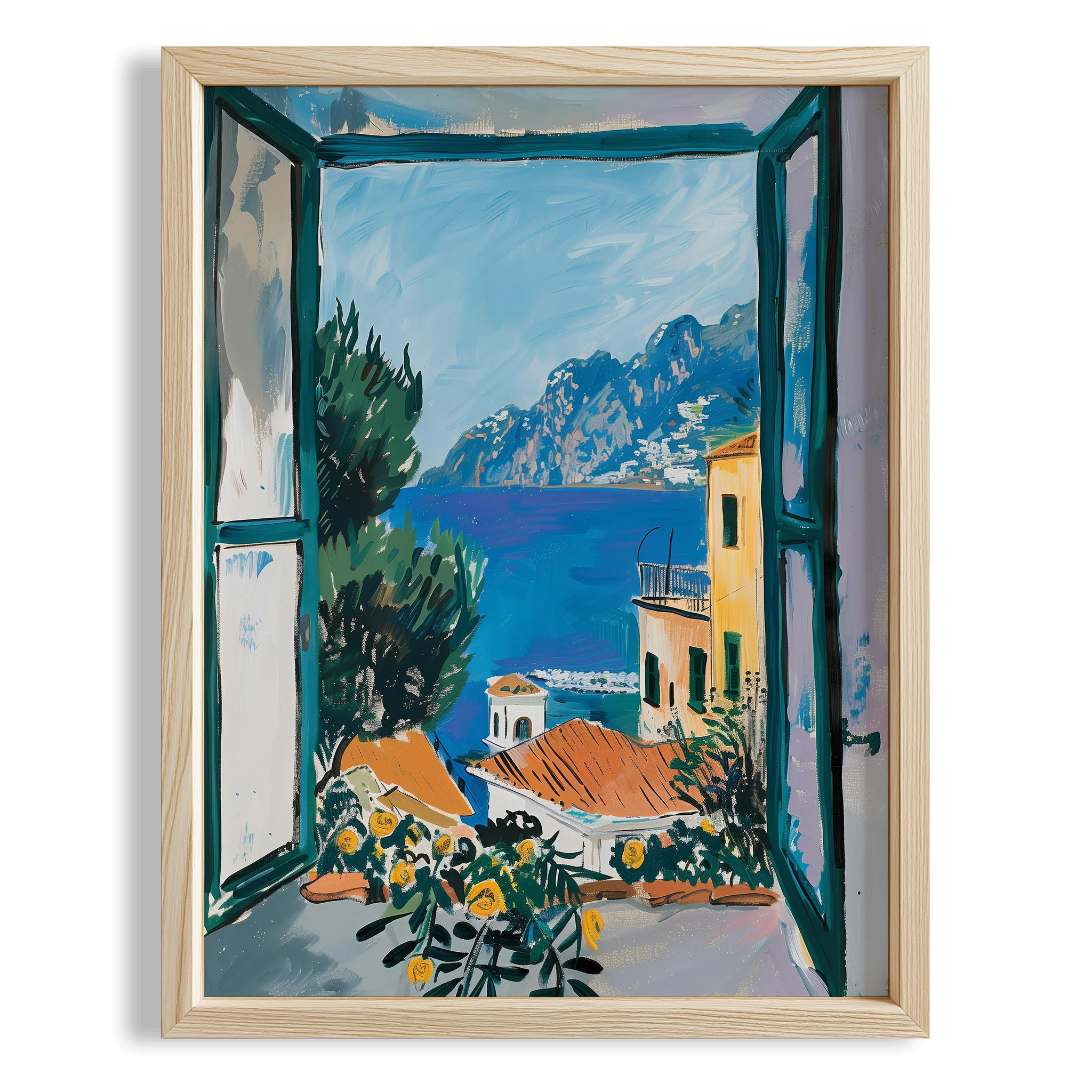 Akdeniz Penceresinden Manzara Mutfak Duvar Tablosu