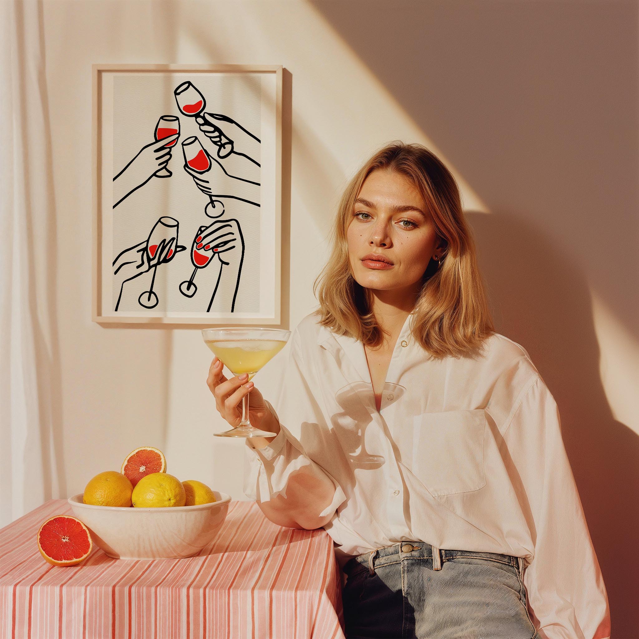 Minimalist Kadehler Mutfak Duvar Tablosu