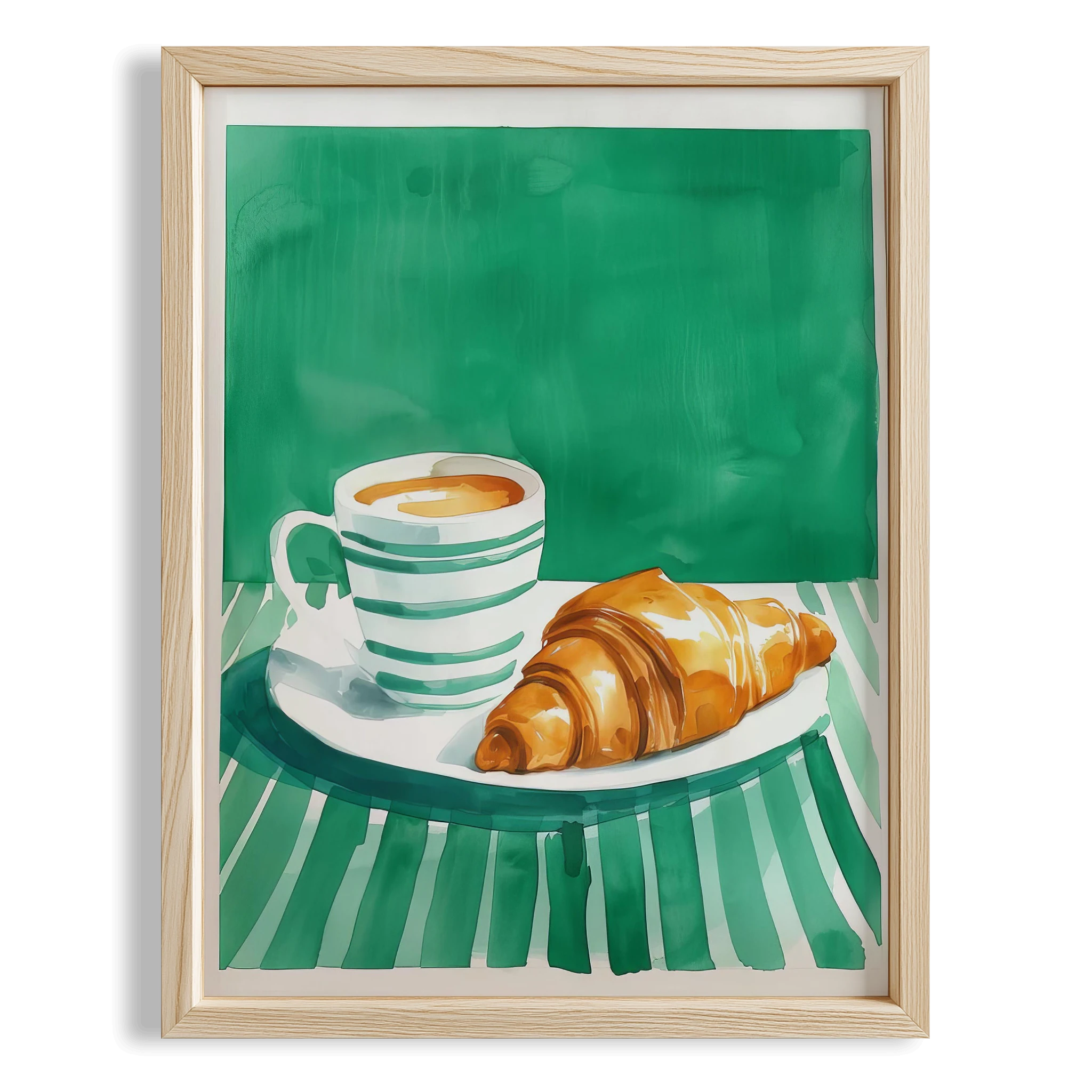 Minimalist Çizgili Kadın Kahveyle