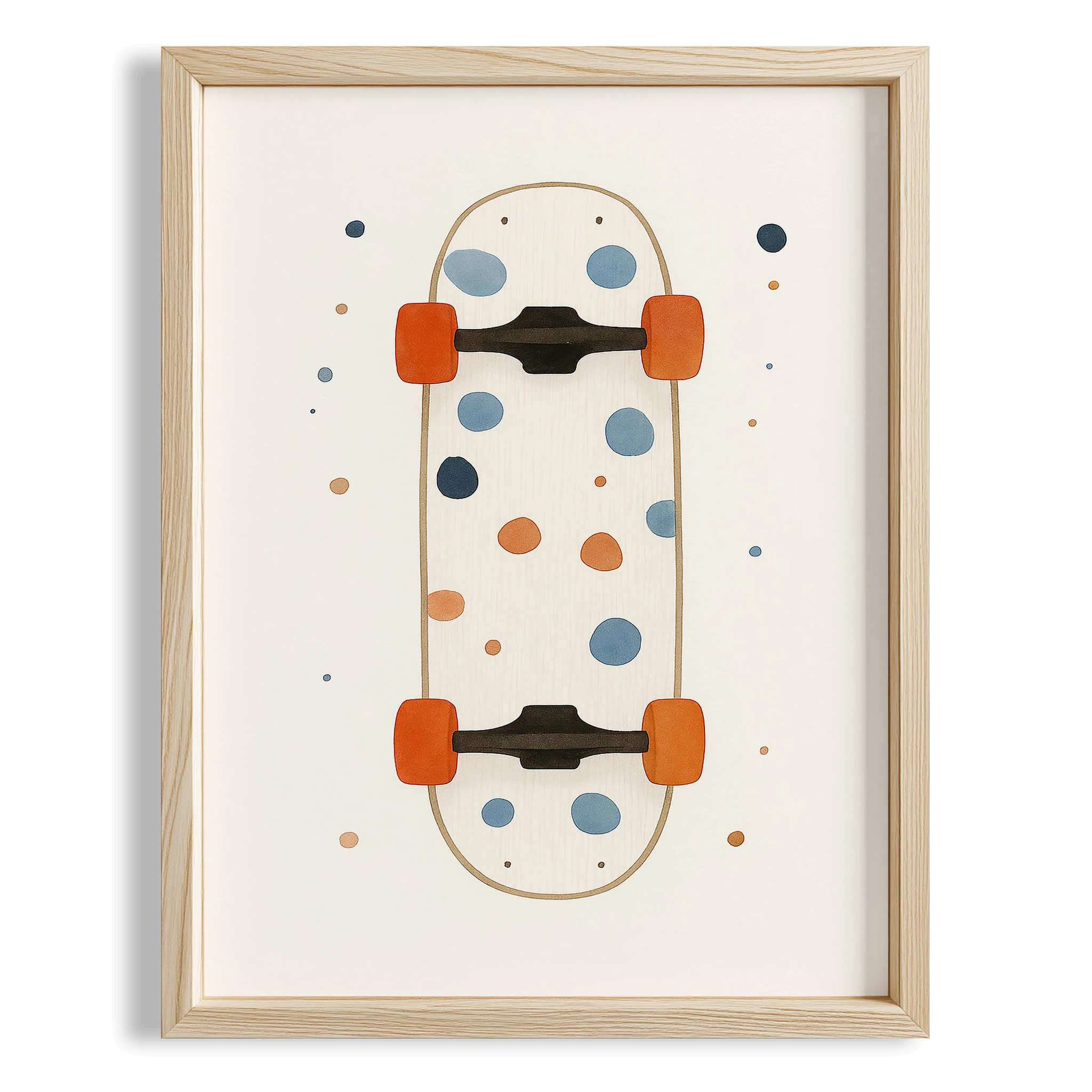 Minimalist Kaykay Spor Temalı Çocuk Odası Ahşap Tablo