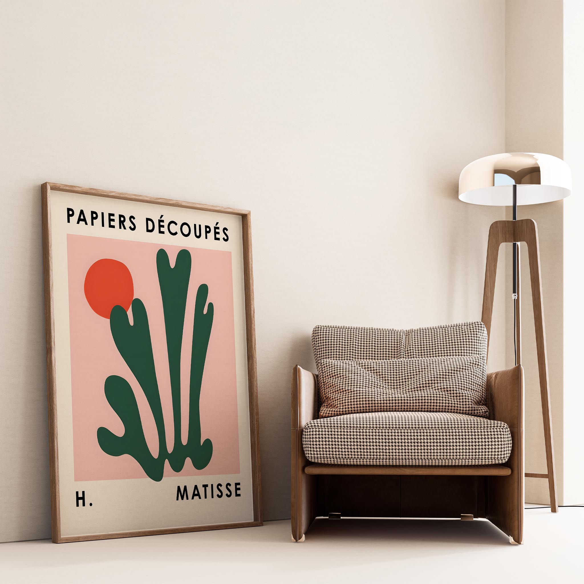 Matisse Kağıt Kesimleri Abstract Serisi Zümrüt Yeşili Dallar I Duvar Tablosu