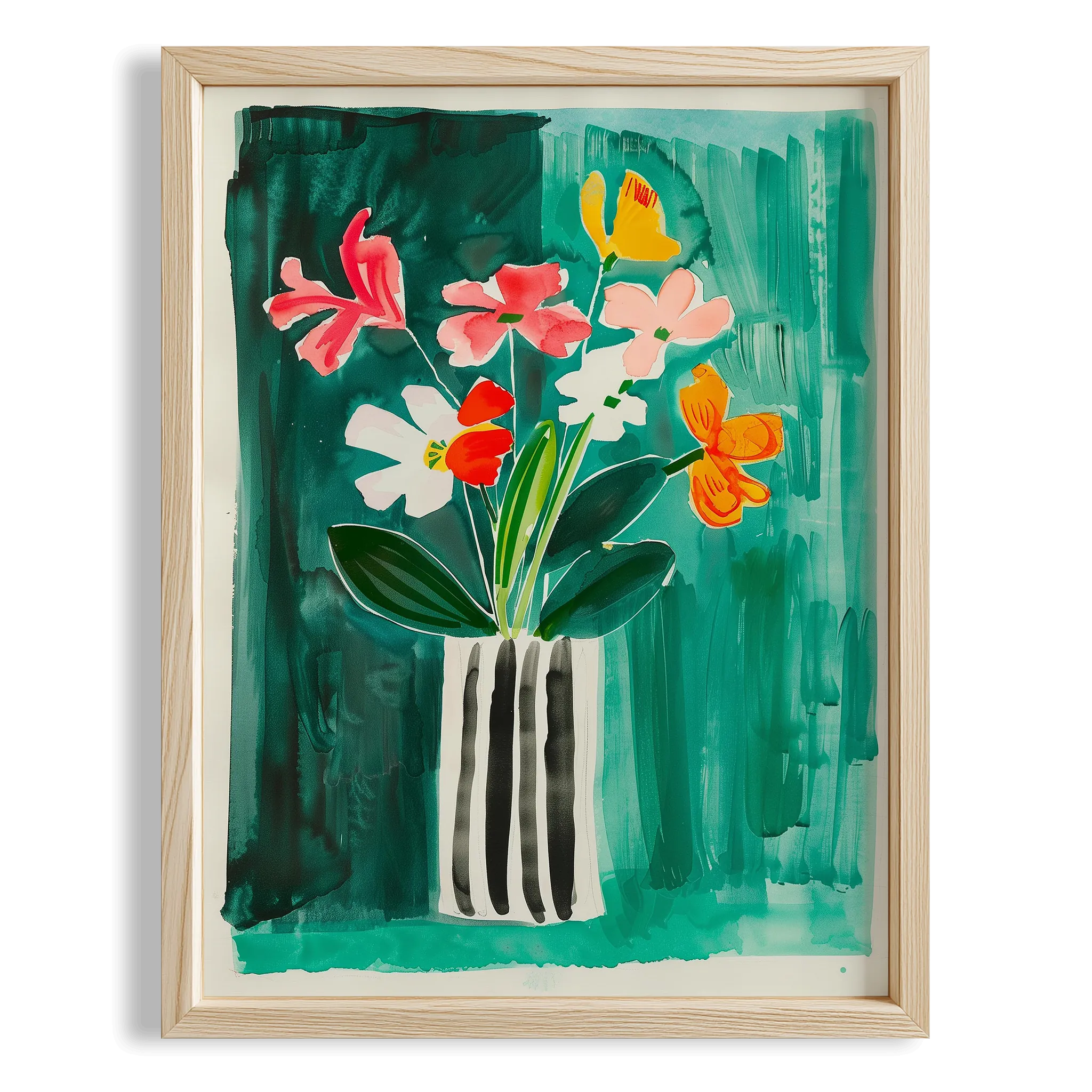 Vazo ve Çiçekler VII - Zümrüt İçinde Bahar Buketi