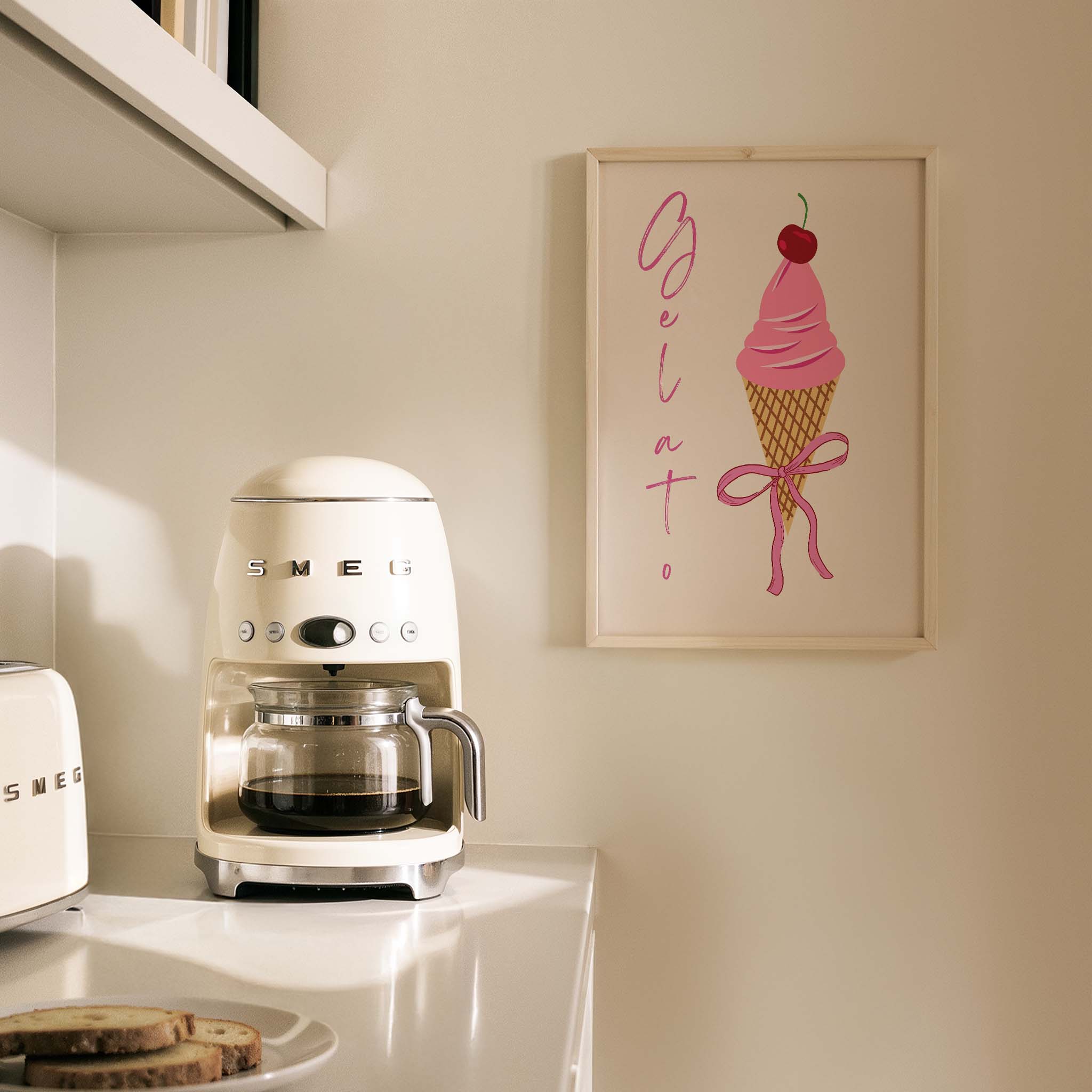 Gelato Minimal Dondurma İtalya Koleksiyonu Mutfak Duvar Tablosu