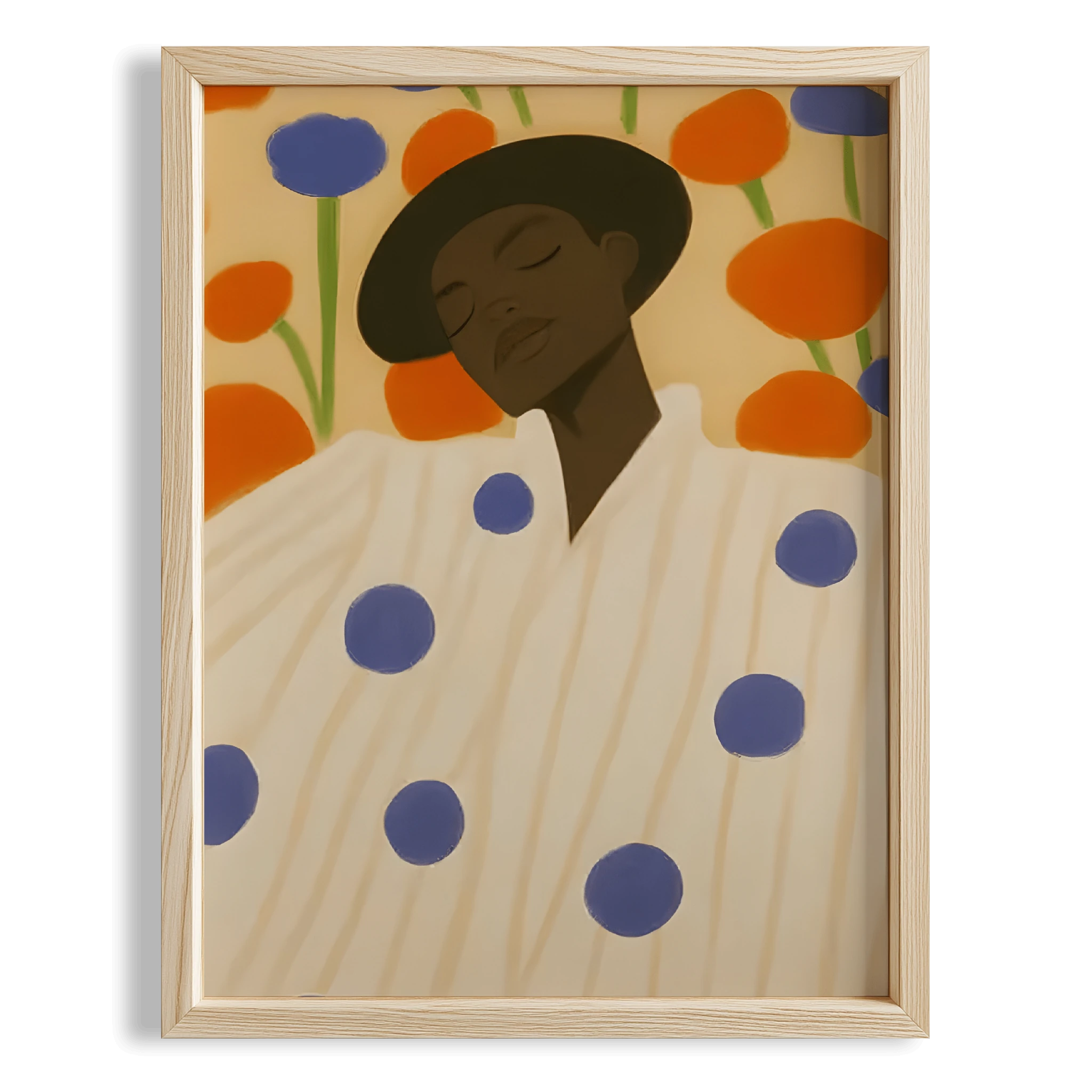 Puantiyeli Portre I - Hasır Şapka