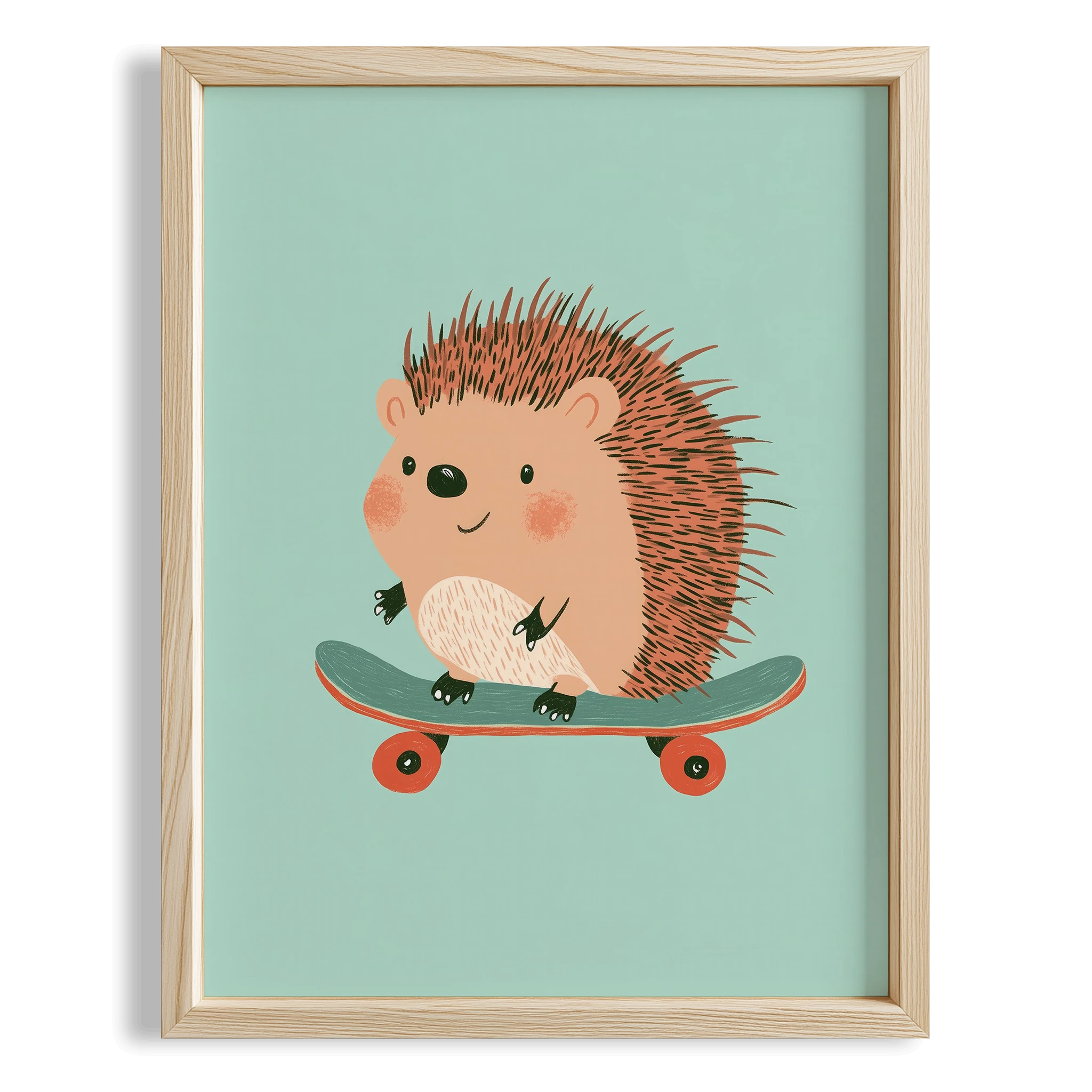 Kaykaycı Cool Kirpi - Mavi Fon