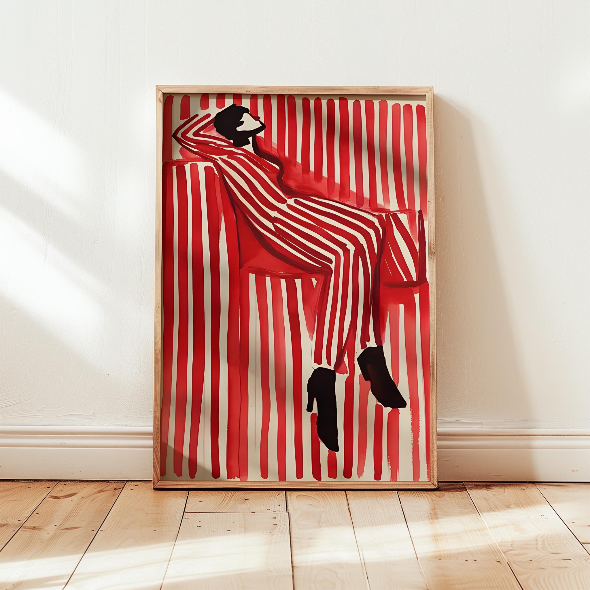 Soyut Figür XVIII - Kırmızı Çizgili Elbise