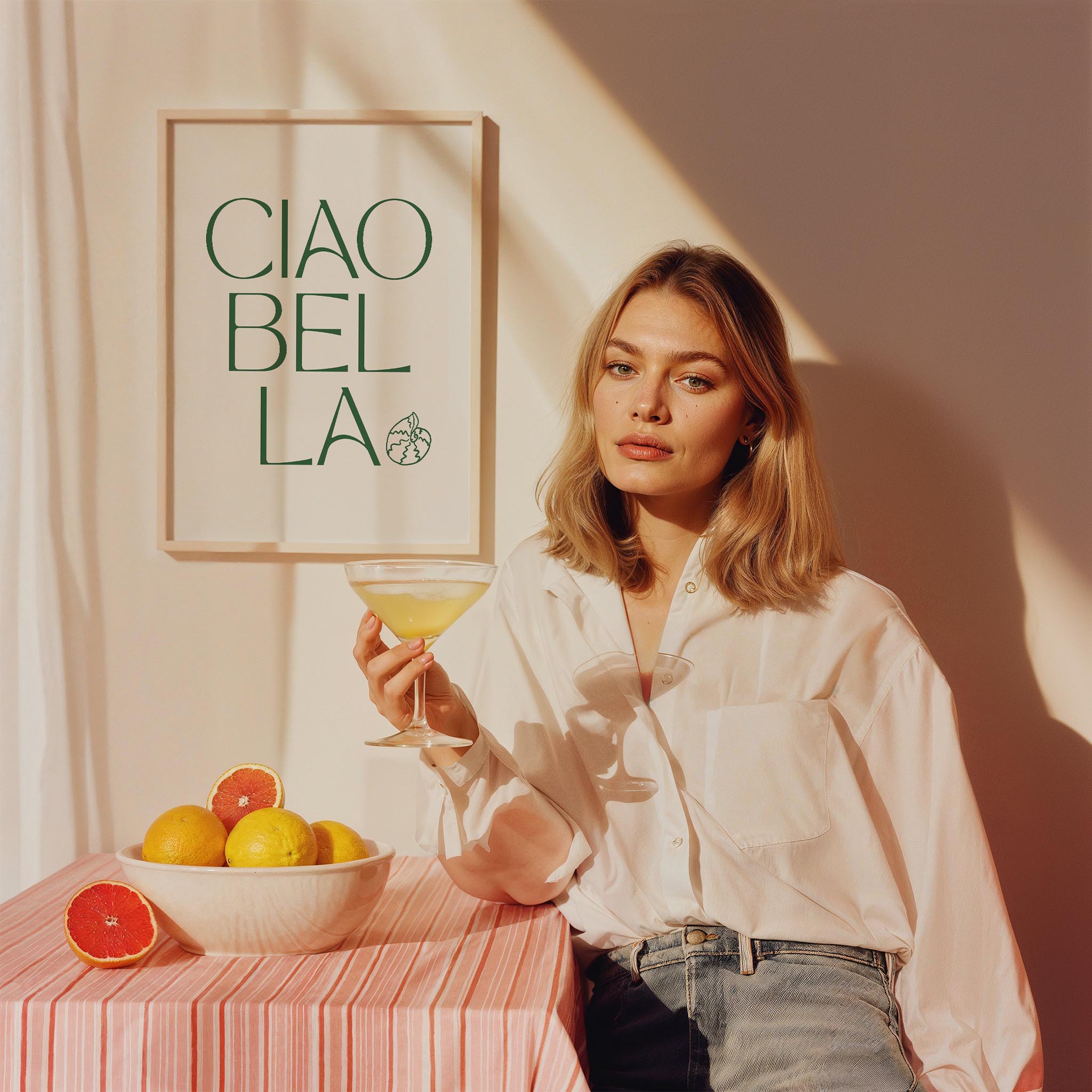 Ciao Bella İtalyanca Tipografi Mutfak Duvar Tablosu