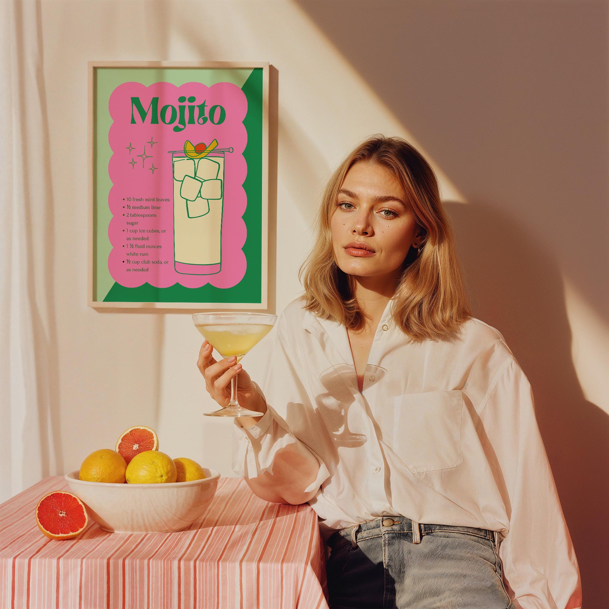 Mojito Kokteyl Tarifi Mutfak Duvar Tablosu