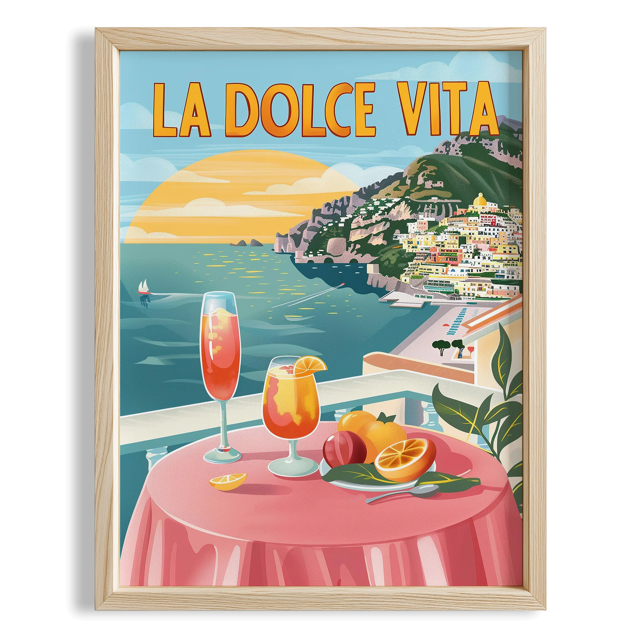 La Dolce Vita Sahil Manzarası İtalya Koleksiyonu Mutfak Duvar Tablosu