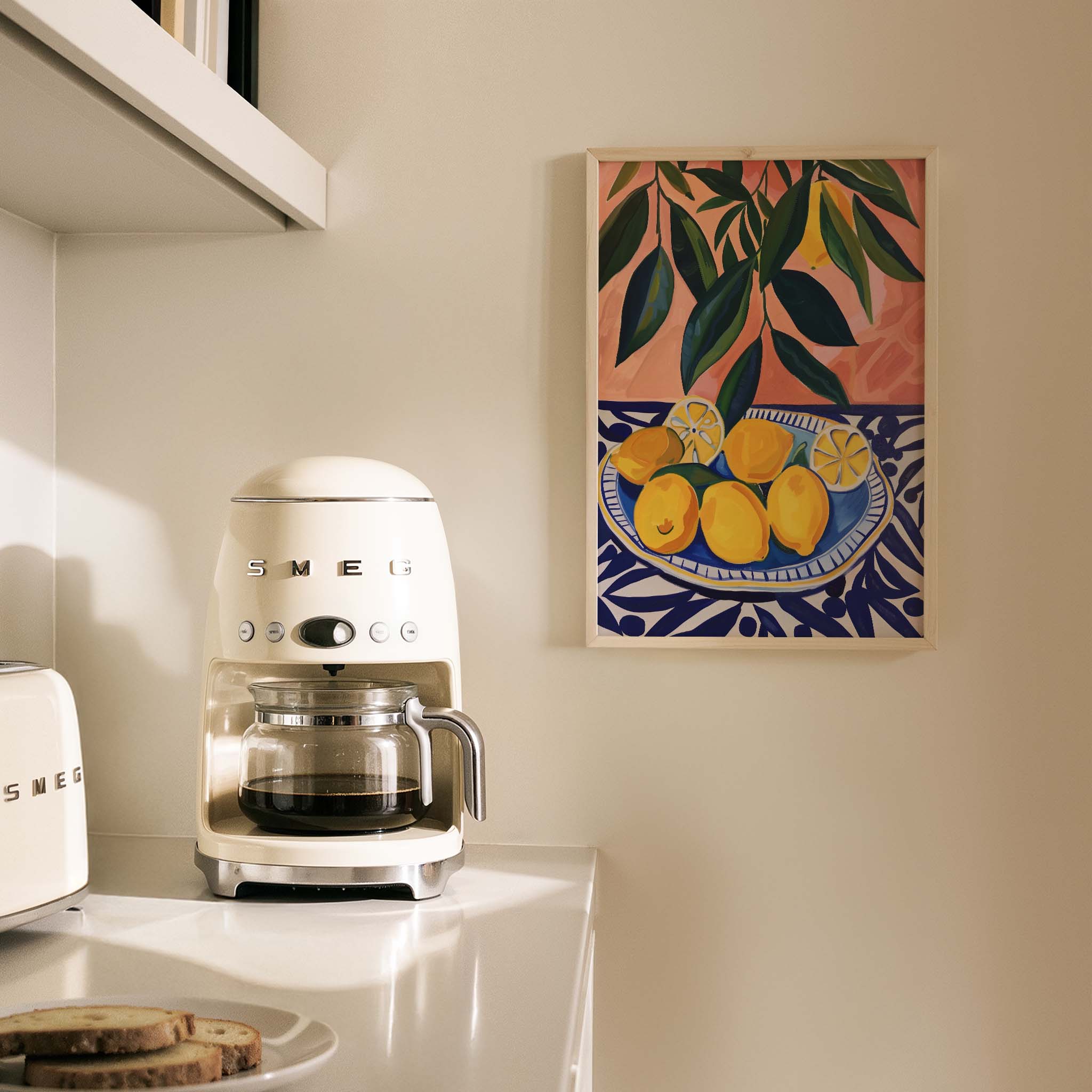 Limon Tabağı Natürmort Akdeniz İtalya Koleksiyonu Mutfak Duvar Tablosu