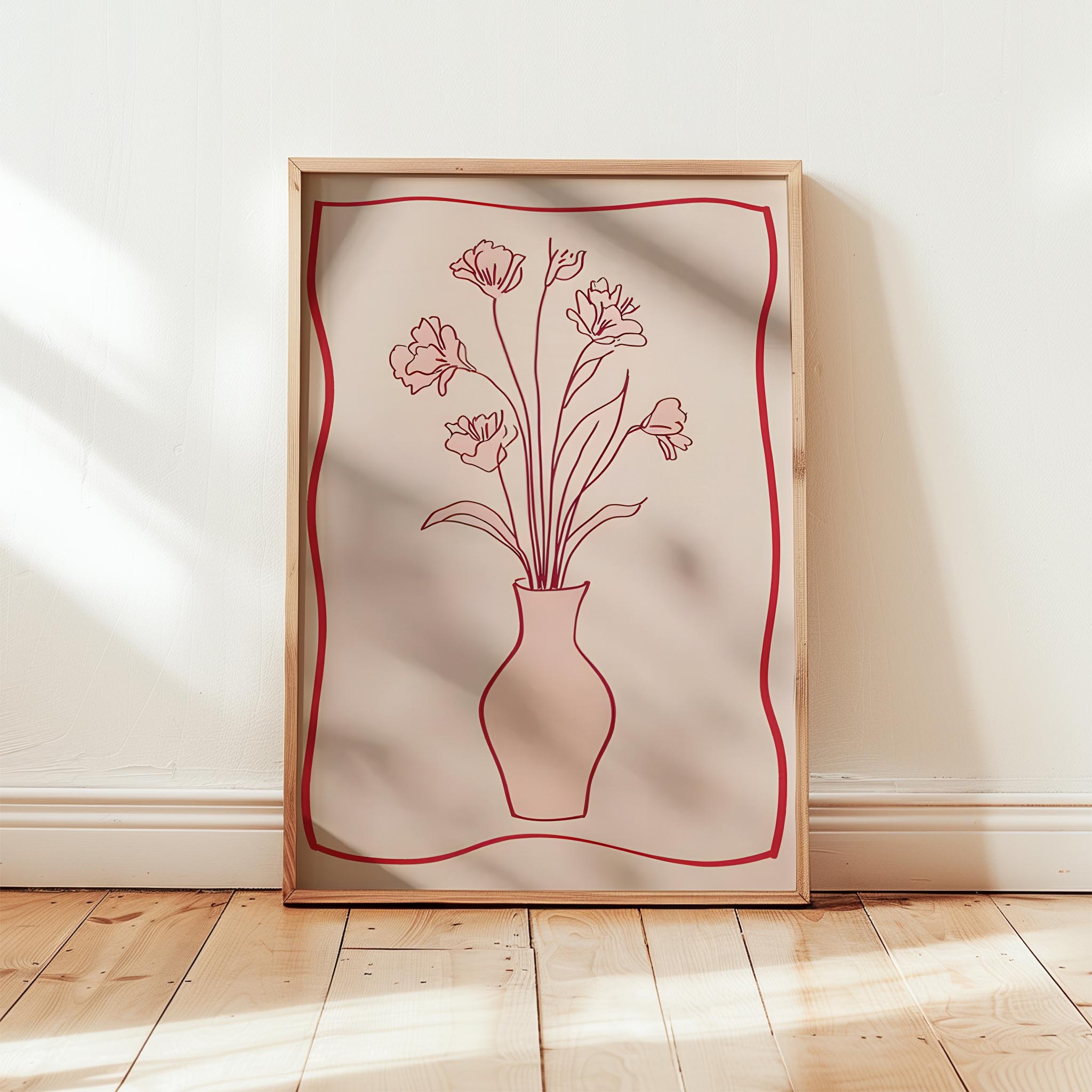 Çizgisel Vazo I - Çiçek Çerçeve
