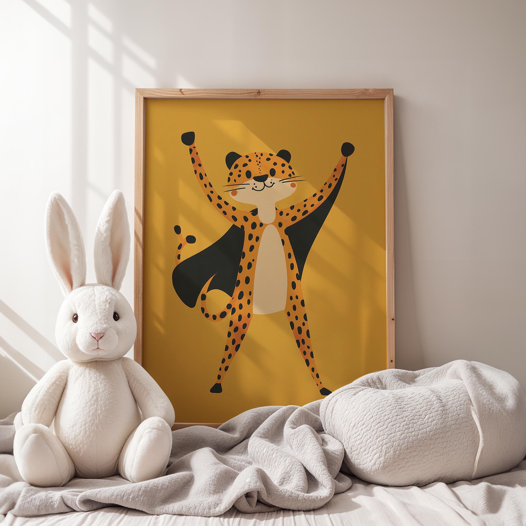 Süper Kahraman Leopar - Sarı Fon