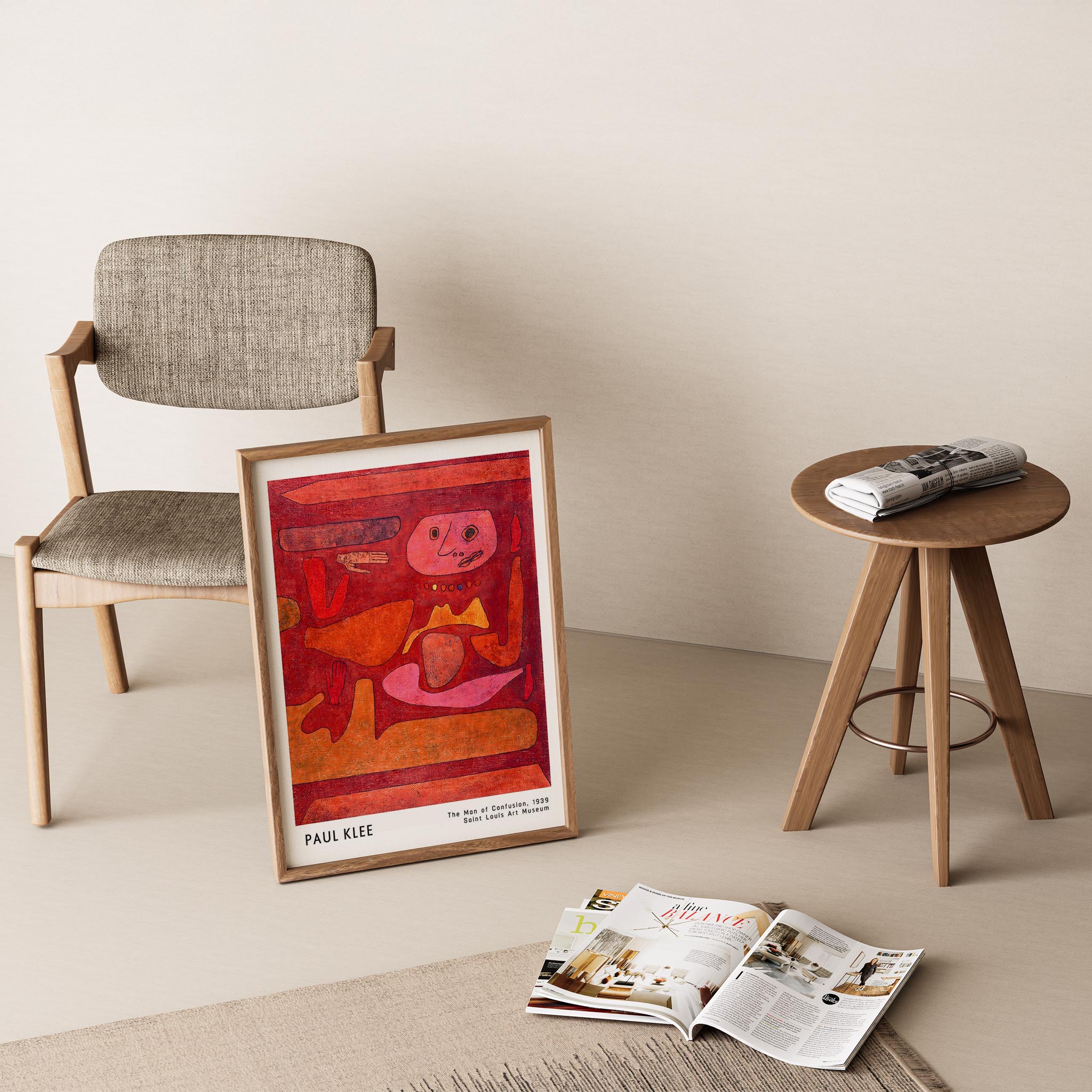 Paul Klee Kafa Karışıklığı Adamı 1939 Suluboya I Duvar Tablosu